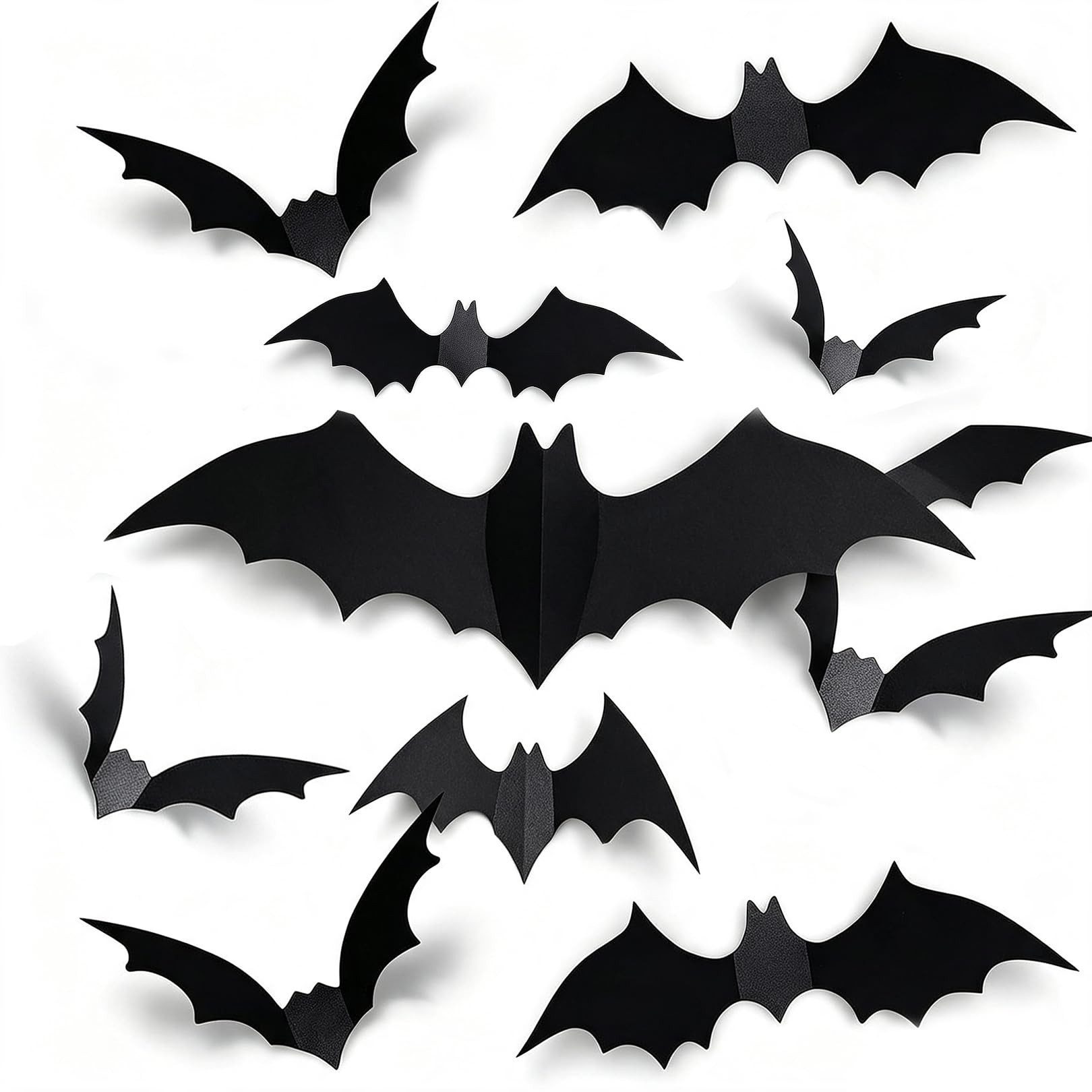 Dekohänger 120 Stück Hängedekoration Halloween 3D Fledermaus Deko Wandaufkleber