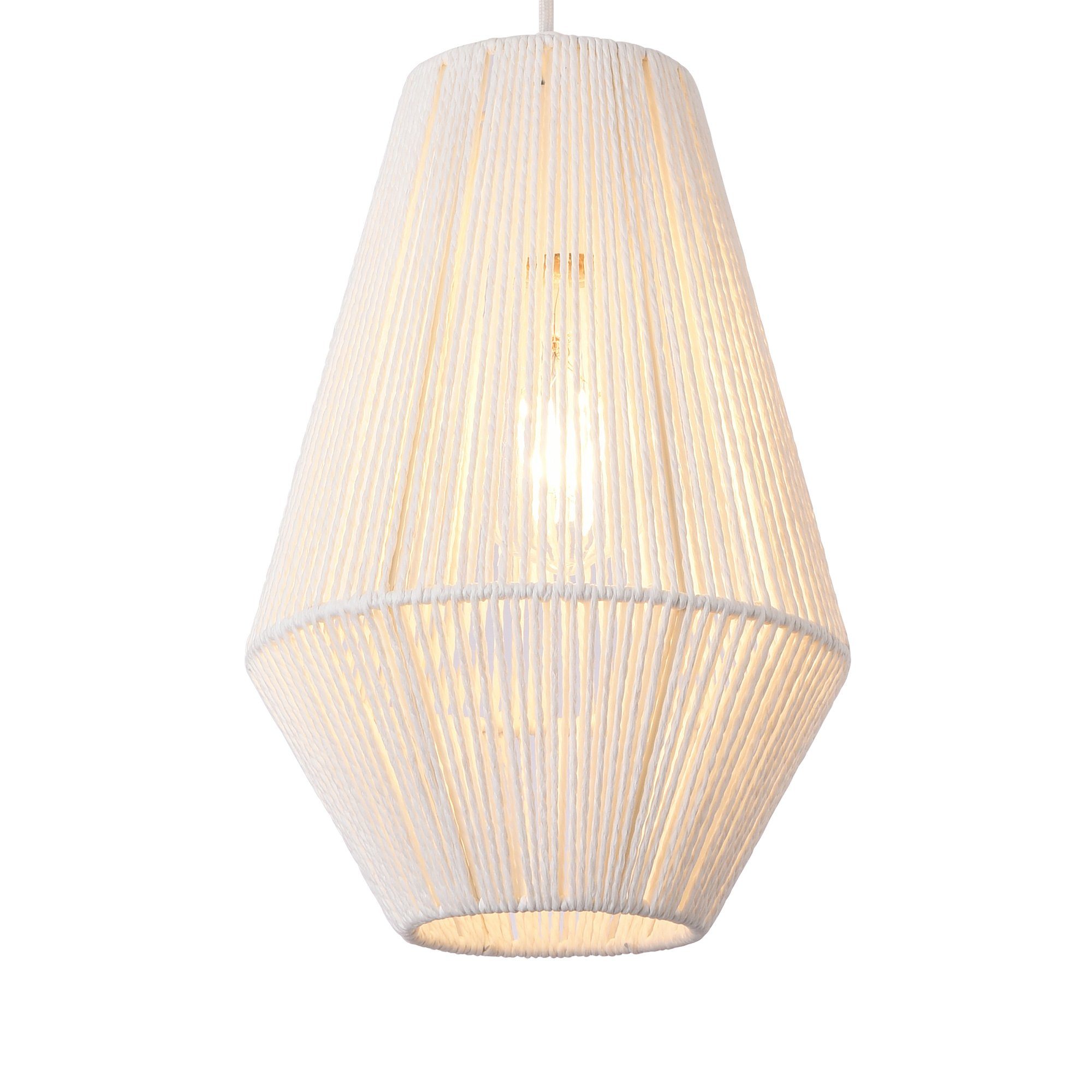 lux.pro Hängeleuchte, Hängeleuchte 'Newtownabbey' Seil Hängelampe 160cm Weiß