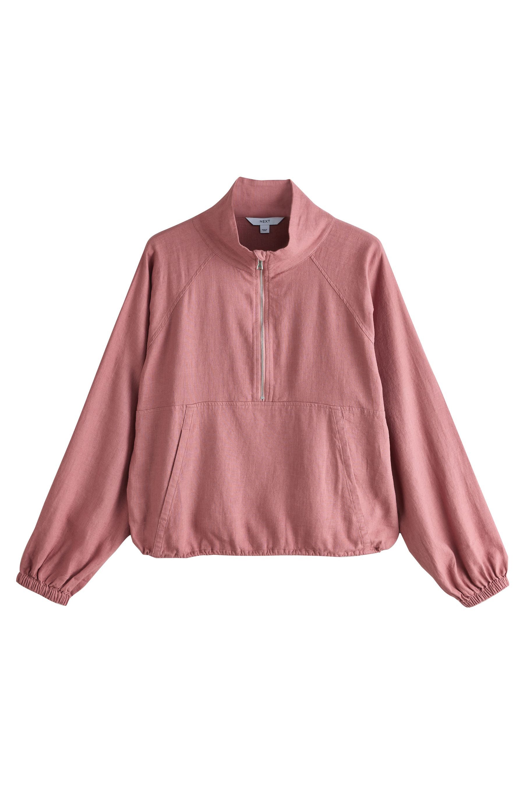 Next Sweatjacke Aktive Sporttroyer aus Leinengemisch (1-tlg)