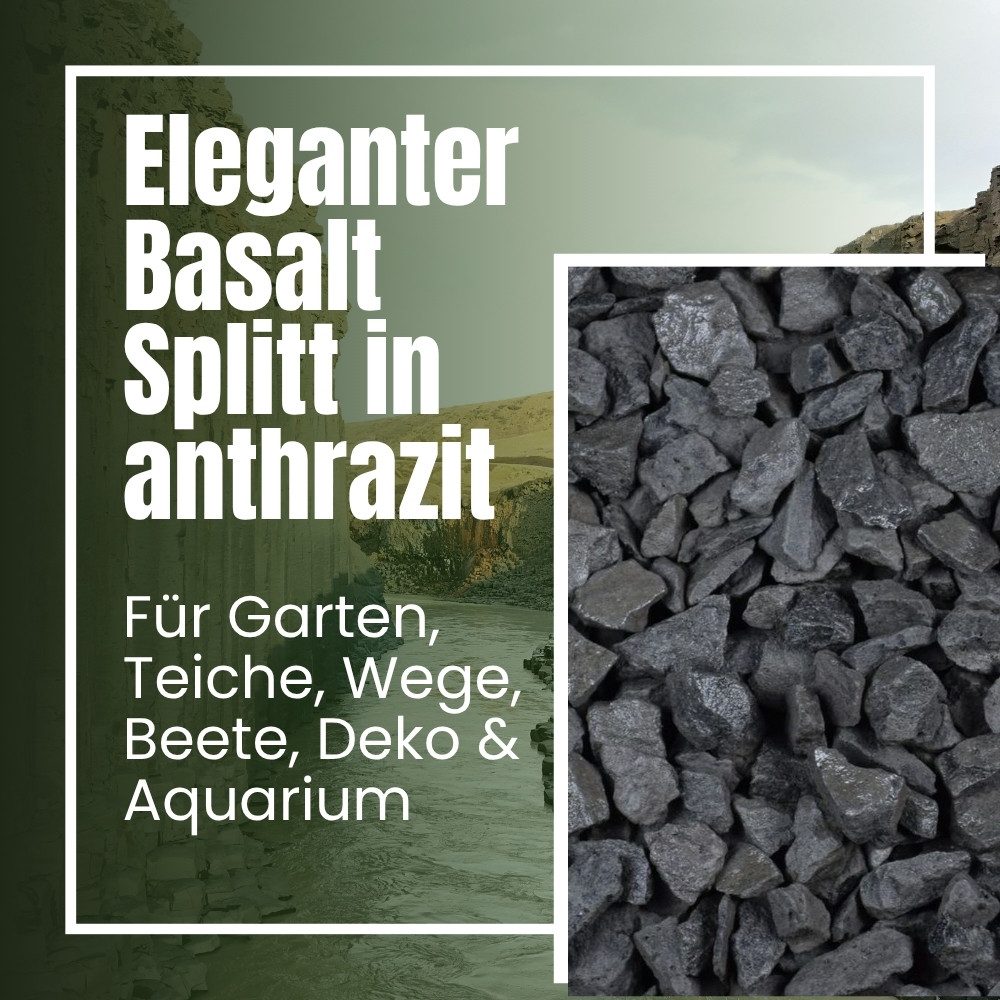 GarPet Zierkies Kieselsteine Garten 25kg Zierkies Basalt Anthrazit Aquarium Splitt