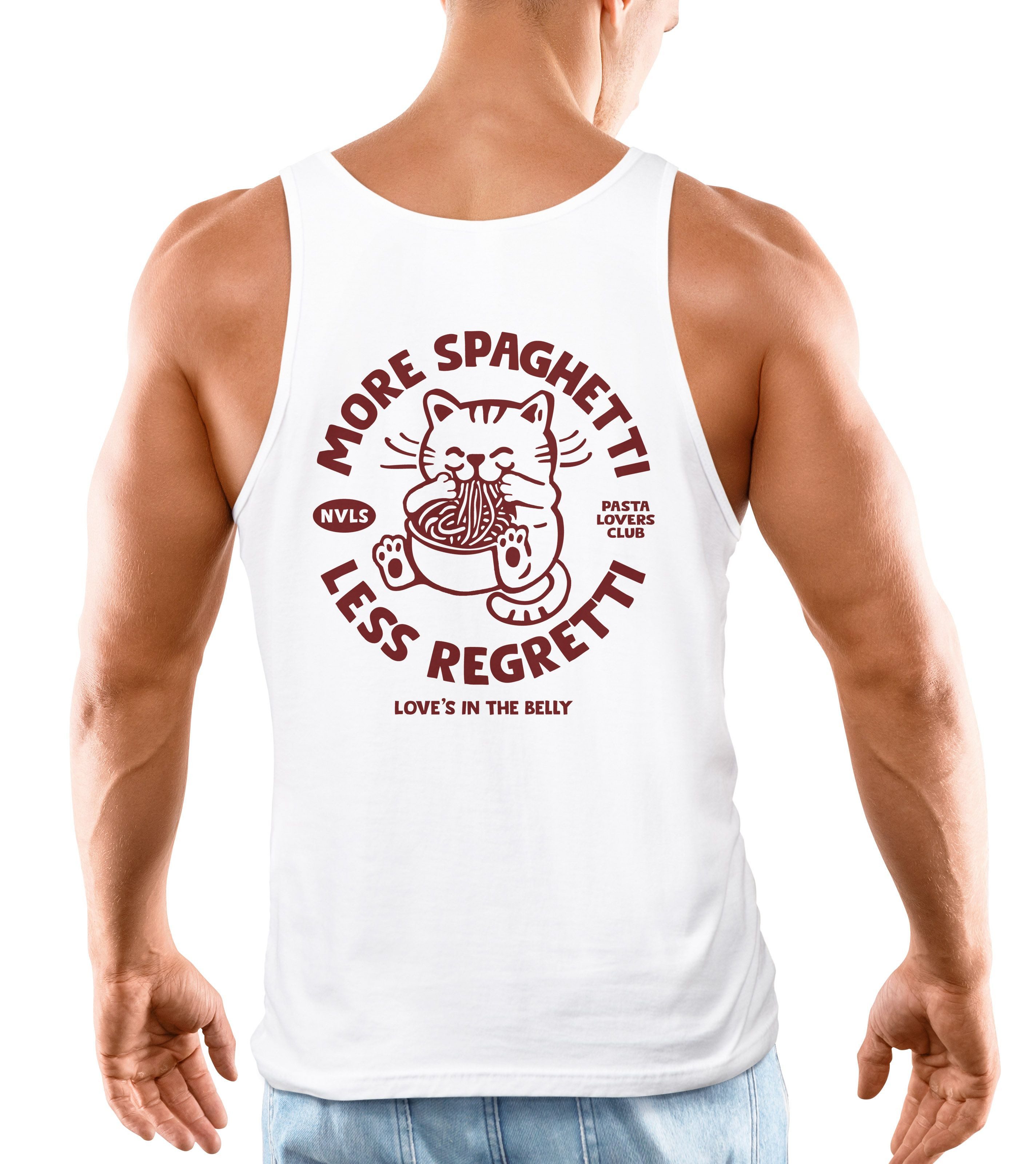 Neverless Tanktop Herren Tank-Top Katze Backprint günstig online kaufen