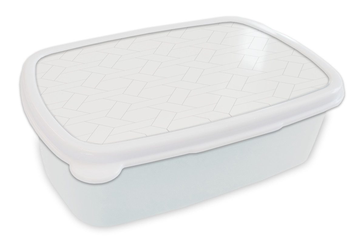 MuchoWow Lunchbox Grafik - Muster - Modern - Feiner Stil, Kunststoff, (2-tlg), Brotdose Schule oder Arbeit, Brotbox für Kinder und Erwachsene