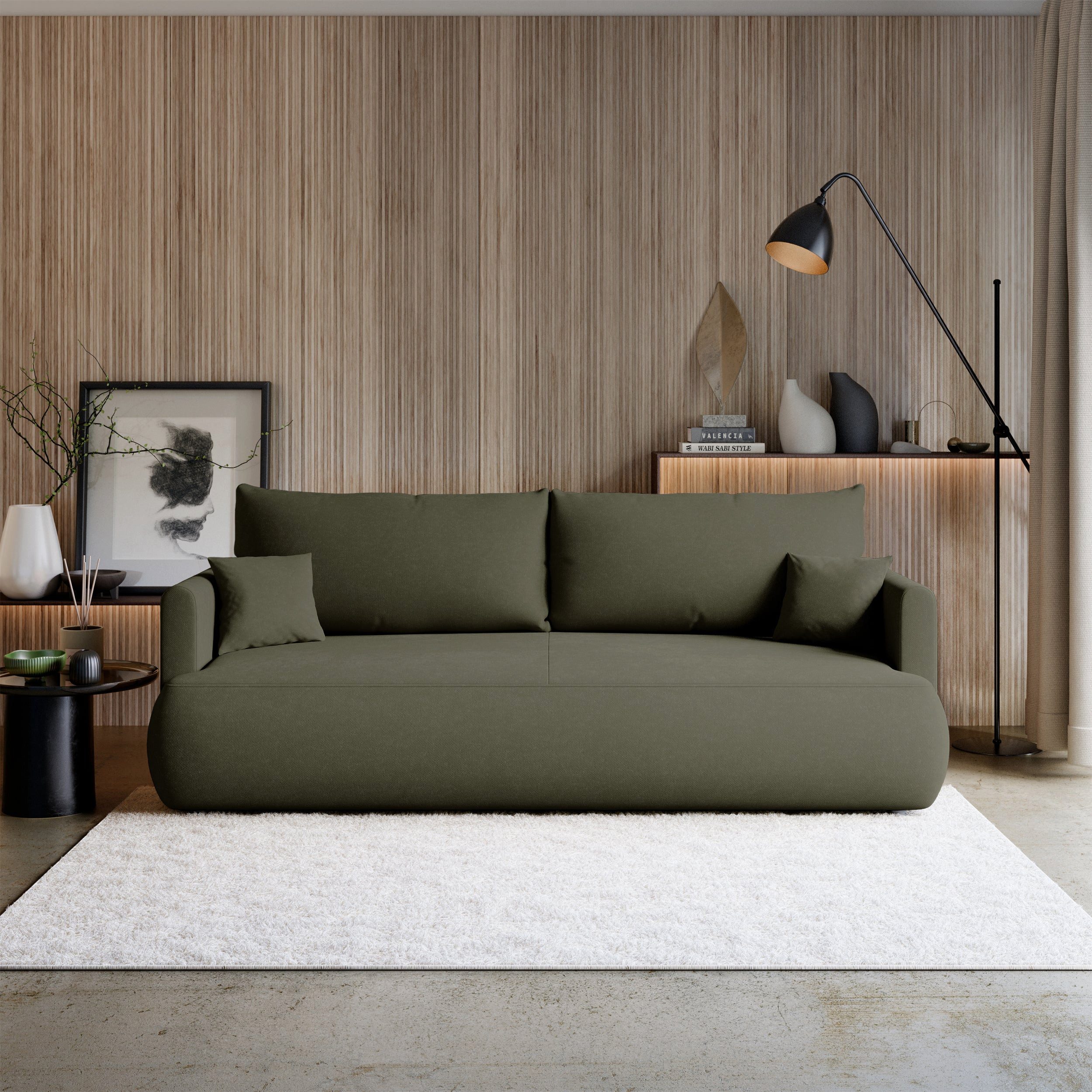 Selsey Schlafsofa, 3-Sitzer mit Schlaffunktion, Bettkasten, Chenille Easy Clean, 226 cm