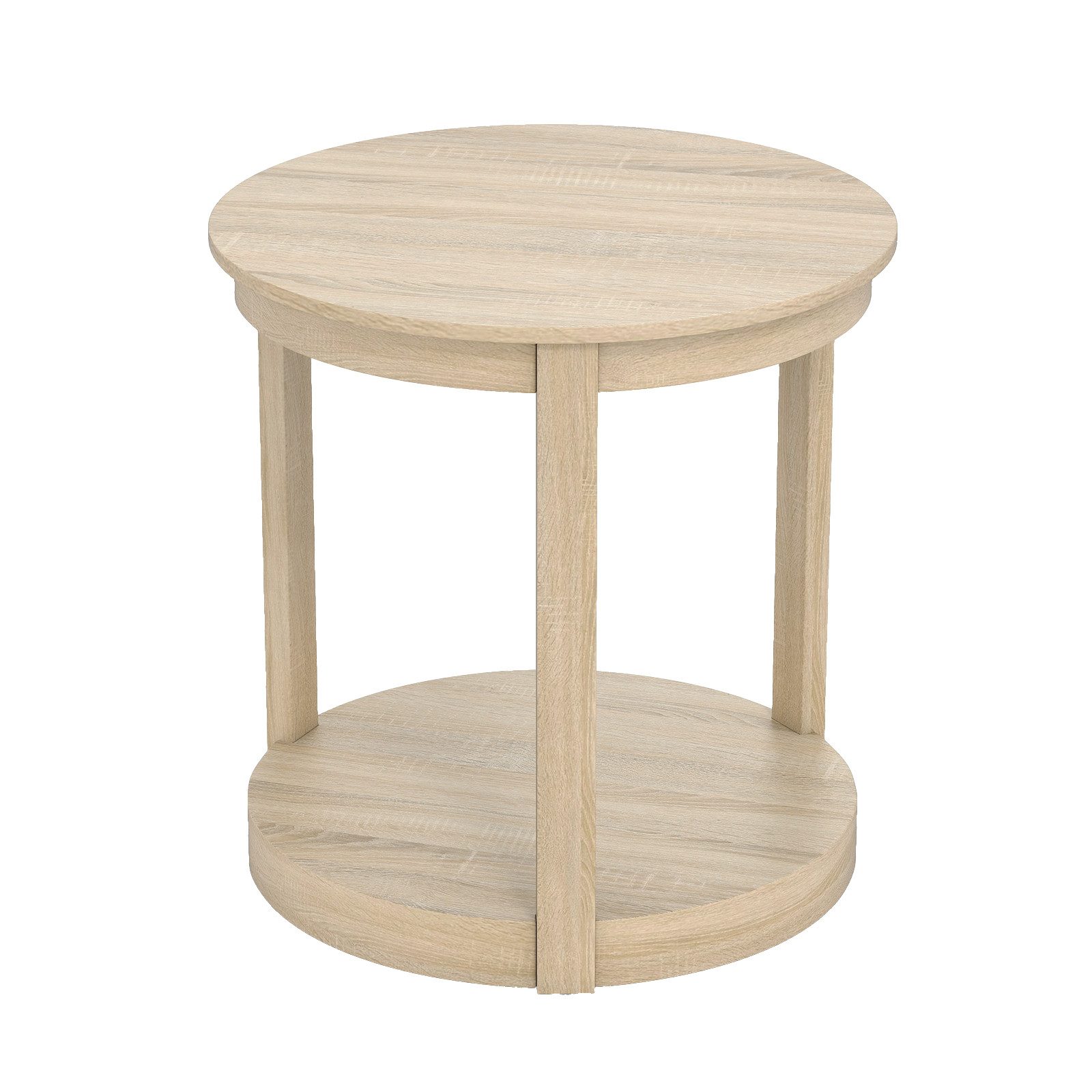 COSTWAY Couchtisch, runder Wohnzimmertisch, 2 Ebenen, Holz, Grau günstig online kaufen