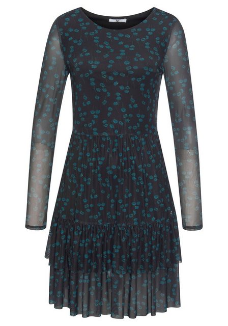 AJC Volantkleid mit transparenten Effekten in schwarz