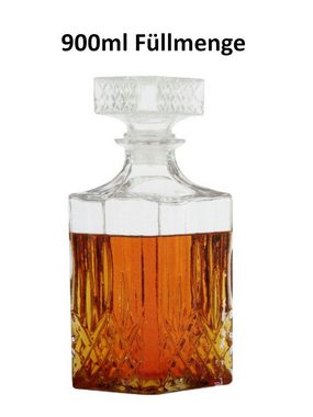 Provance Karaffe Whiskey Karaffe aus Glas Verschluss 900ml, (Set, 1x Flasche 1x Deckel), 900ml Fassungsvermögen