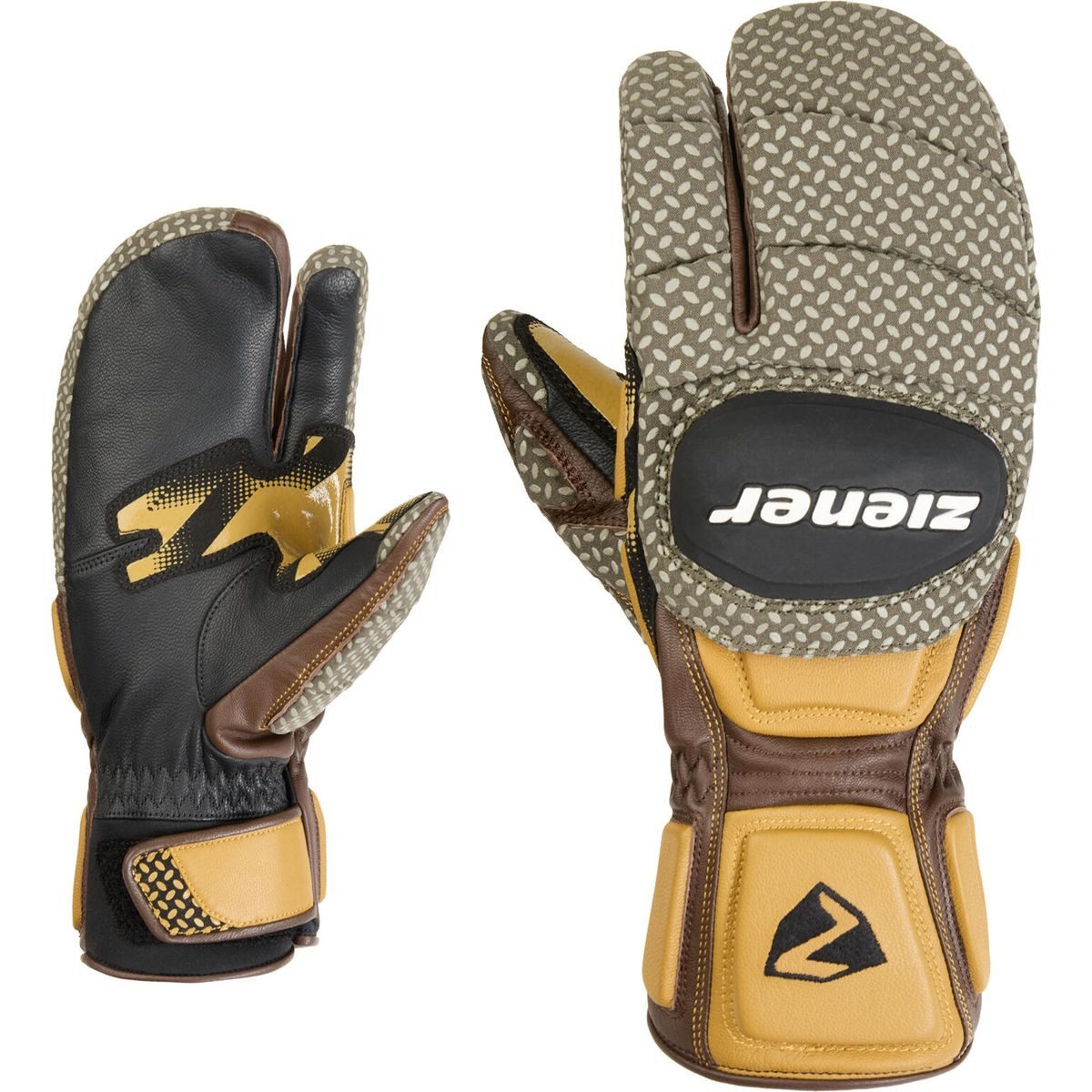Ziener Skihandschuhe Gator PR Lobster Glove Race Sportliche Skihandschuhe mit Ziegenleder, PrimaLoft® Isolierung und