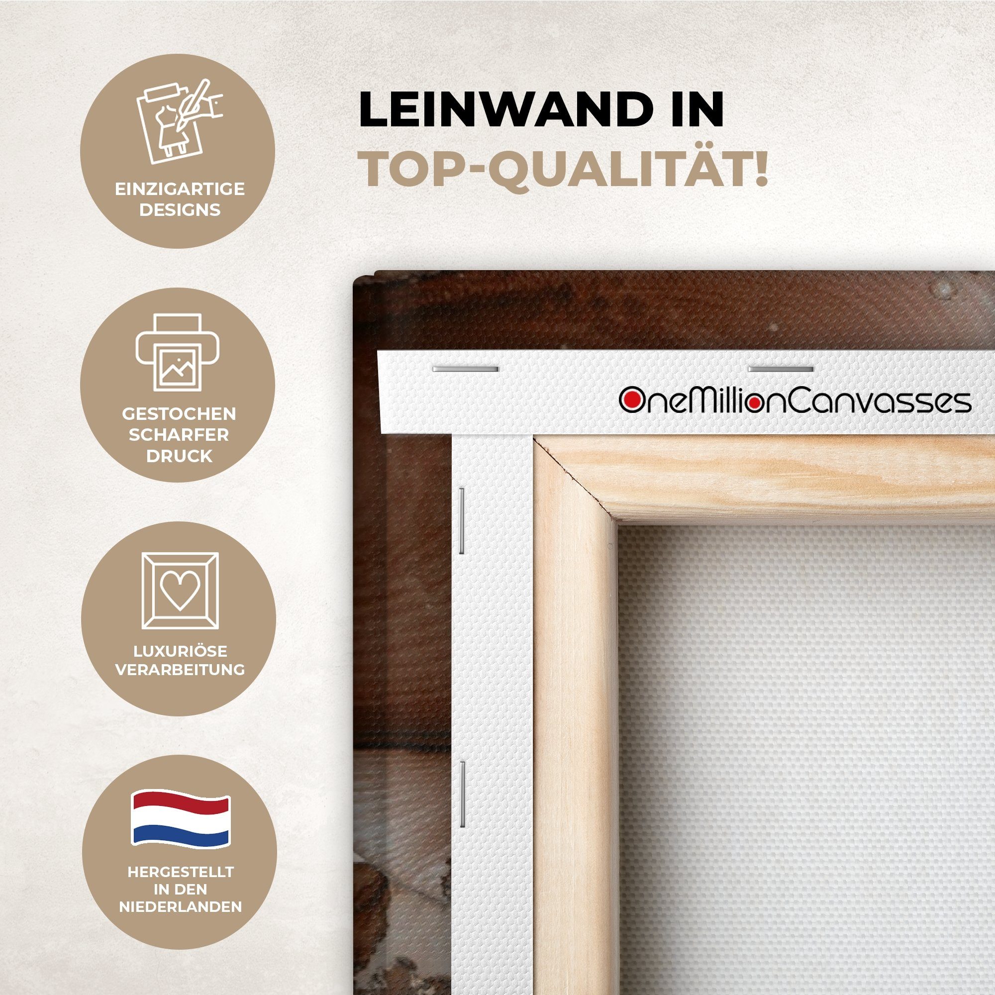 OneMillionCanvasses® Leinwandbild Grau - Gold - Marmor - Marmoroptik, Fotodruck (1 St), Wandbild XXL für Wohnzimmer Küche 120x80 cm