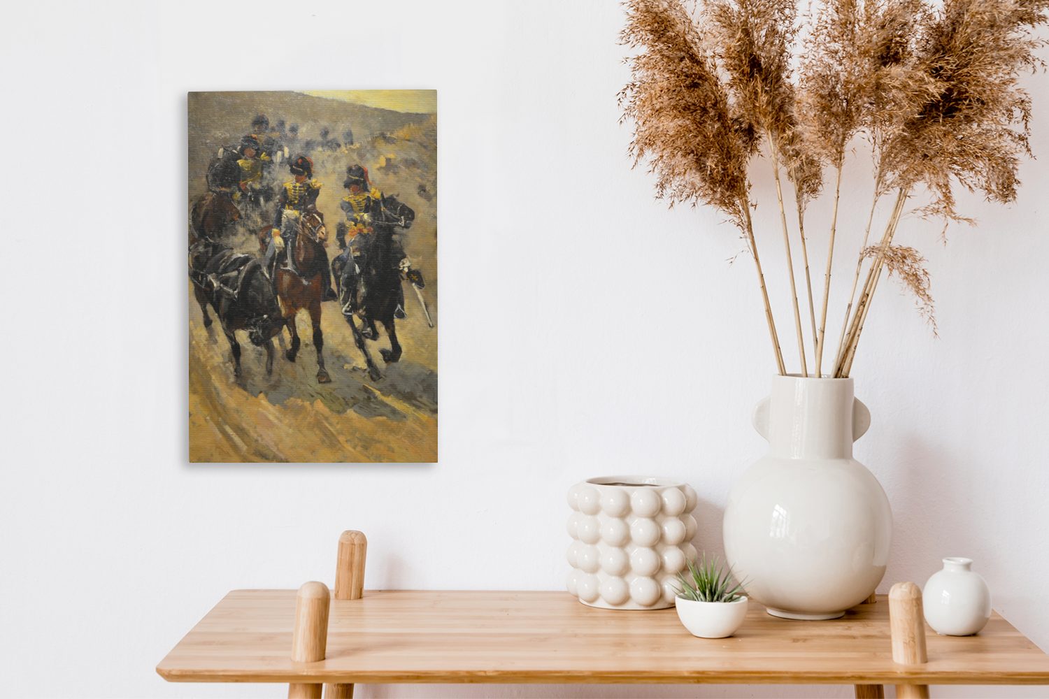 20x30 cm von George bespannt Gemälde, Gemälde Artillerie - fertig Reitende Leinwandbild Hendrik Zackenaufhänger, Breitner, Leinwandbild (1 inkl. OneMillionCanvasses® St),