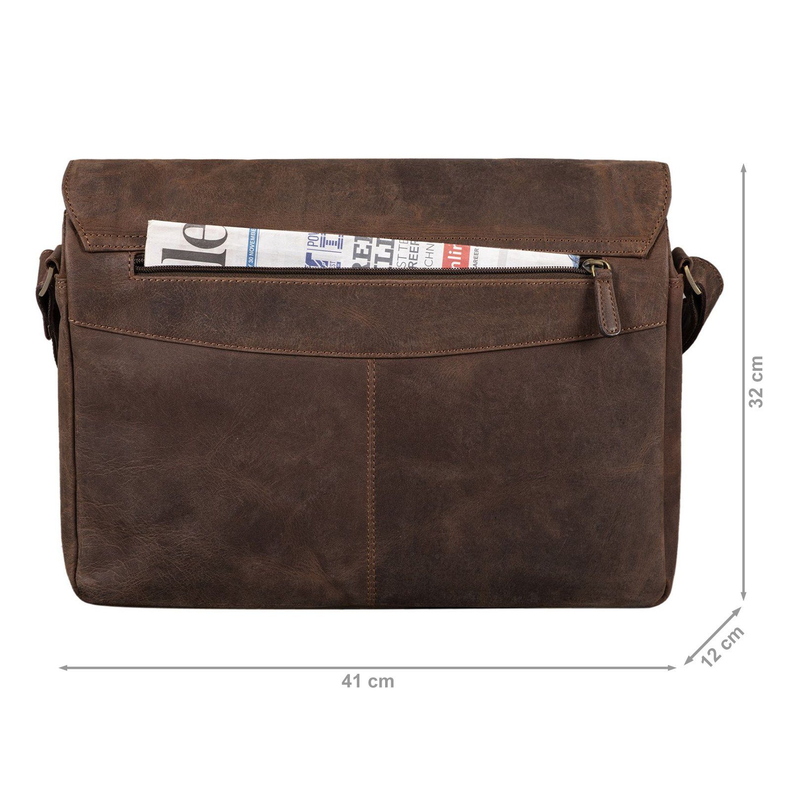 STILORD Laptoptasche braun Umhängetasche Vintage - veleta "Tom" Leder