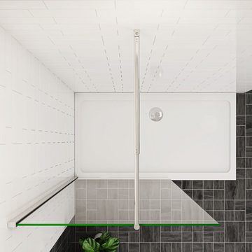 duschspa Duschwand 185cm 6mm ESG Nano Glas Seitenwand Walk in Dusche Duschtrennwand, (Set), Glas