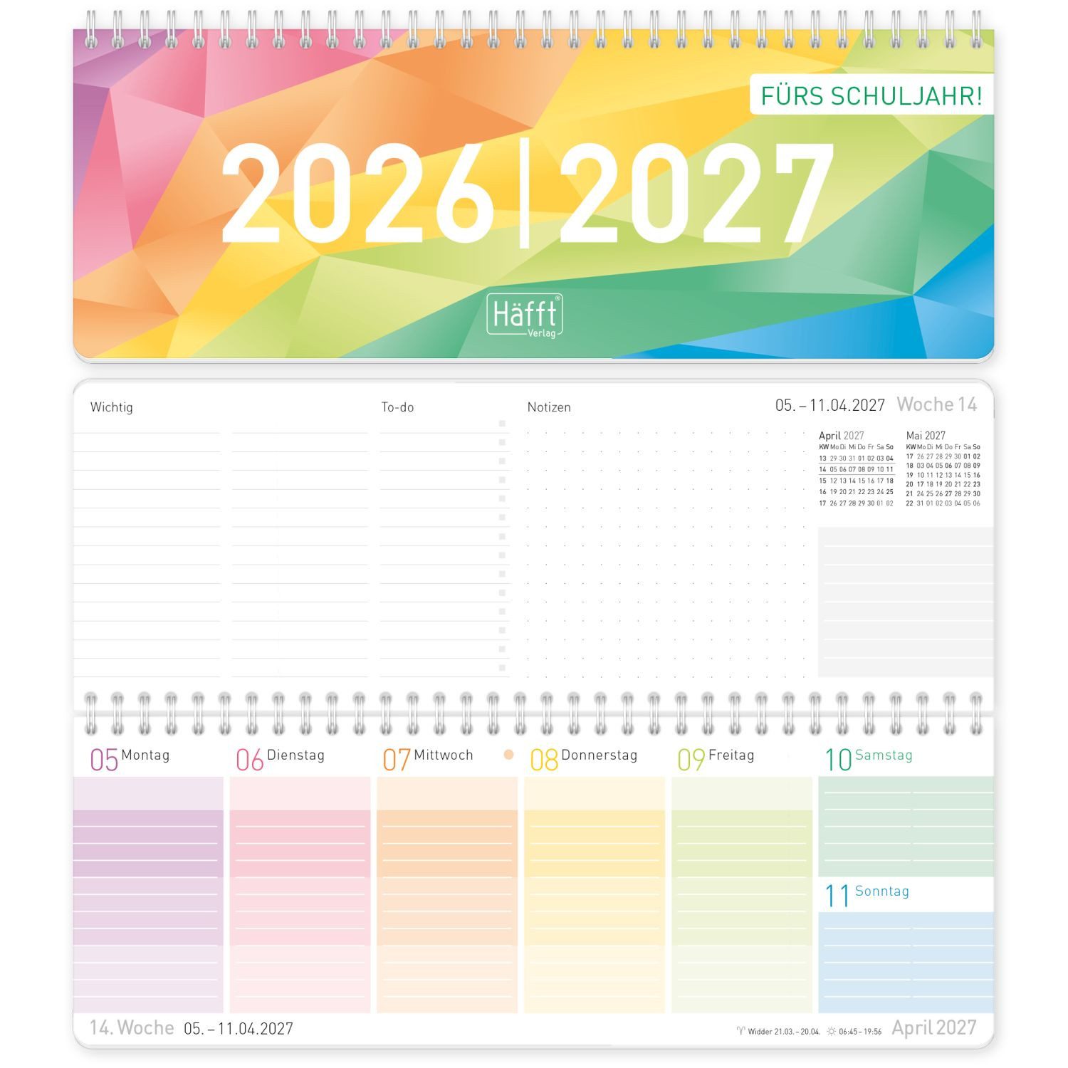 Häfft Lehrerkalender Tischkalender Schuljahr 2026/2027