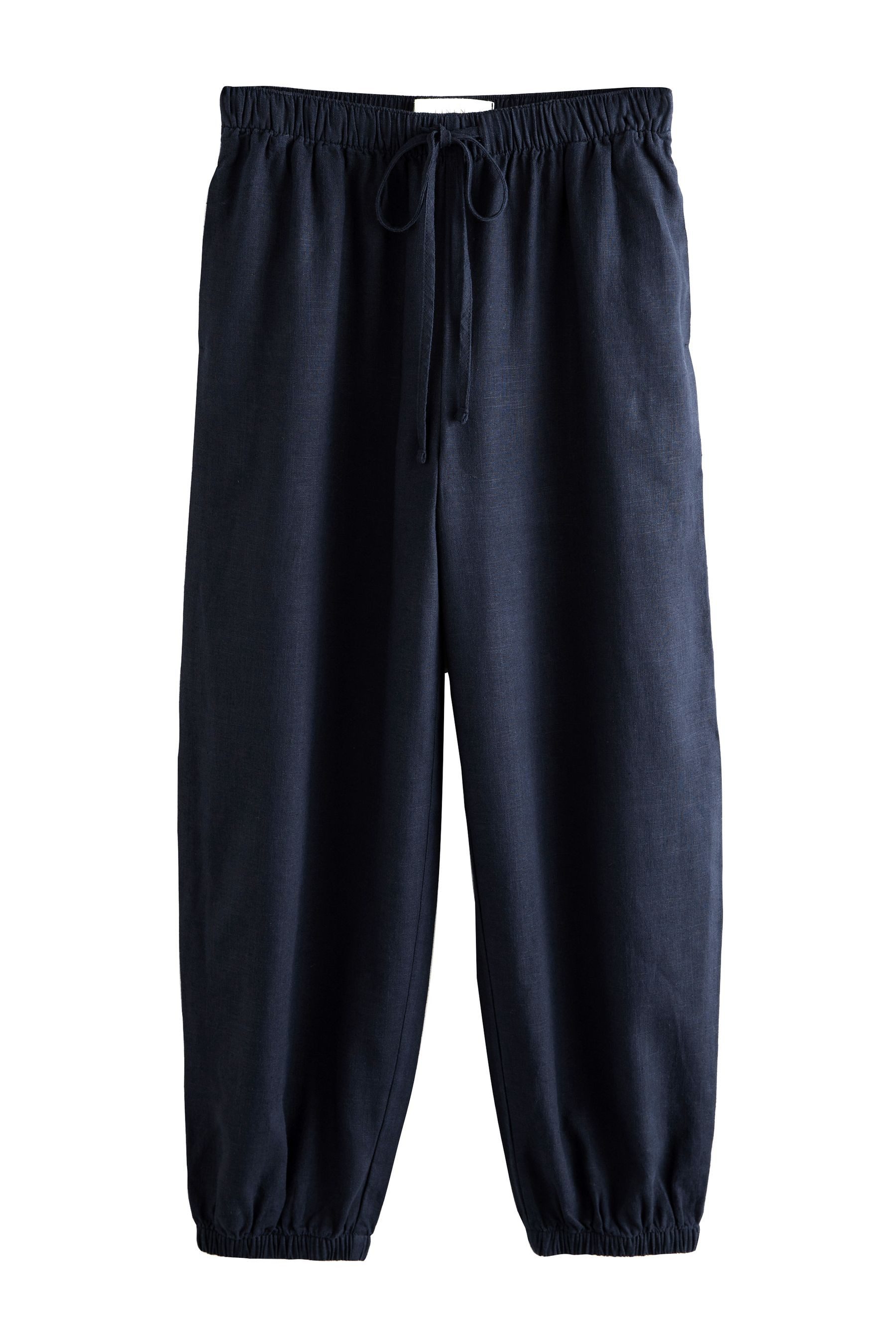 Leinenhose Hose aus Leinengemisch mit Ballonbein, Kurzgröße