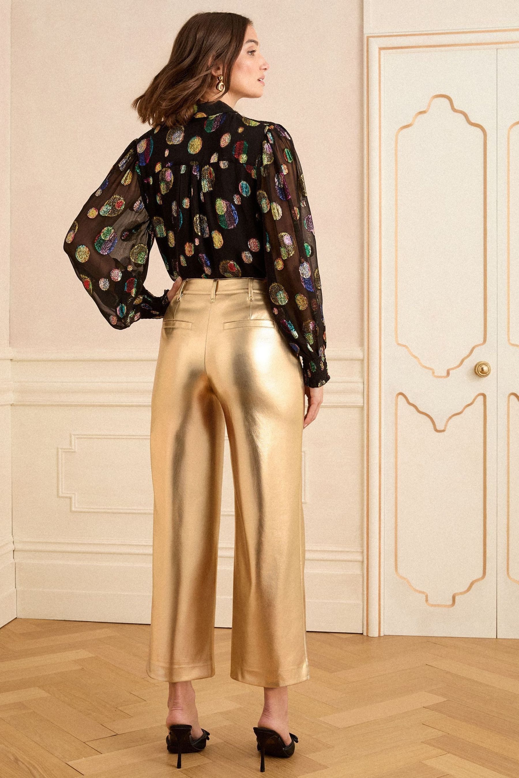 Love & Roses Lederhose Love & Roses weite Kunstlederhose, Petite (1-tlg)