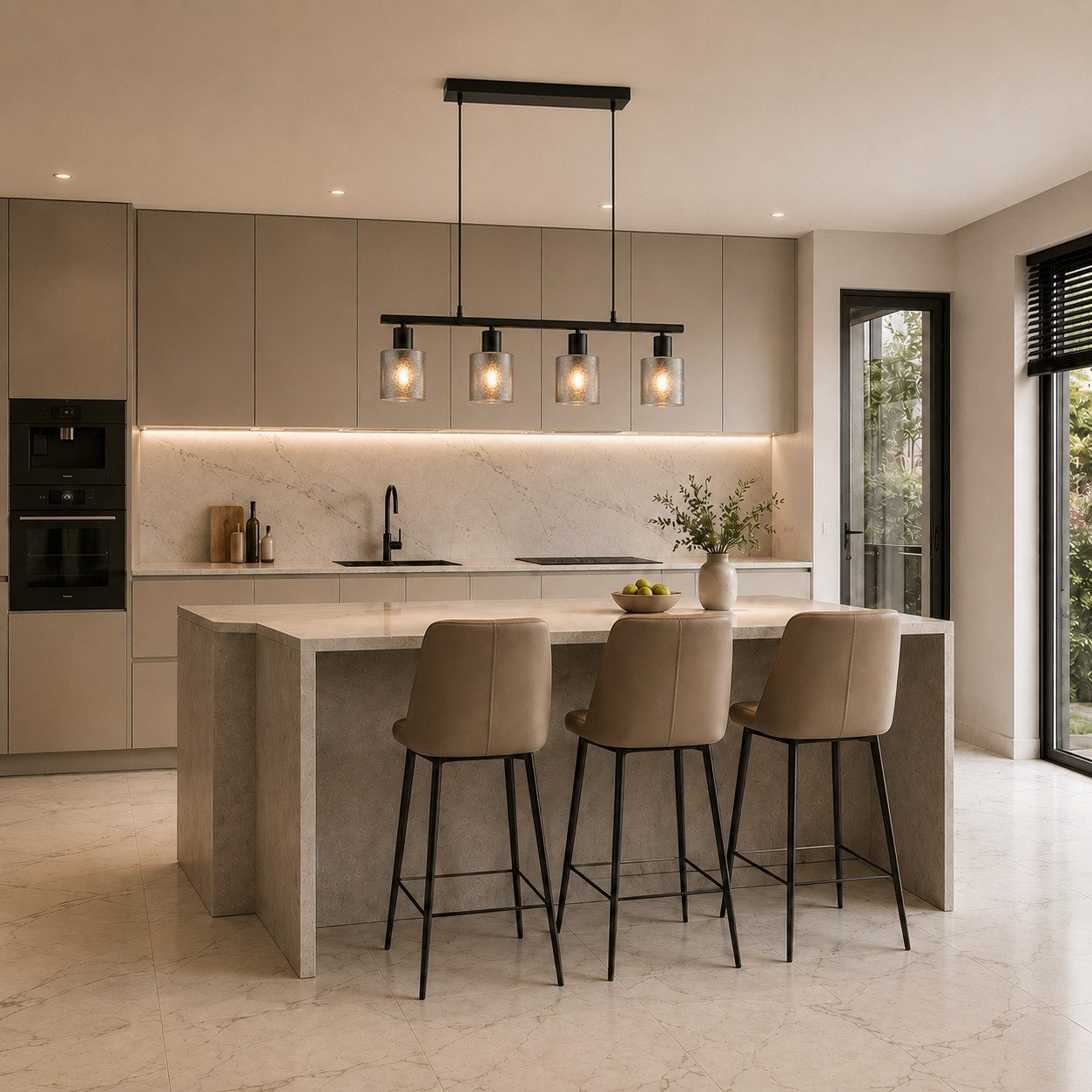 Zedelmaier Pendelleuchte Hängelampe 4-flammig mit Rauchglas, ohne Leuchtmittel, höhenverstellbar bis 100 cm, Industrie-Look