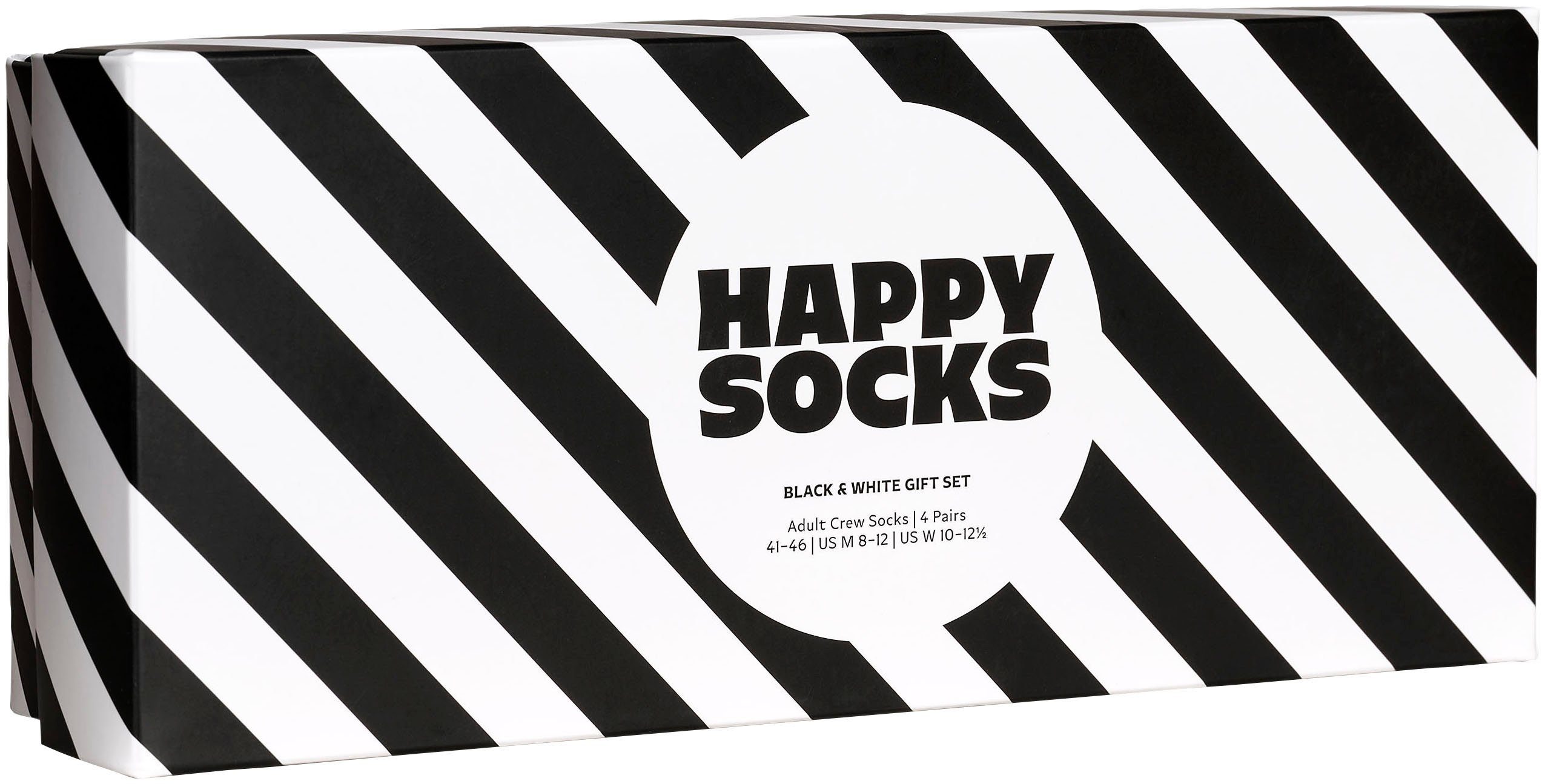 (Packung, Socken Set 4-Paar) Socks Classic grey White Black Happy Gift & Socks dark