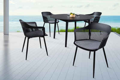 riess-ambiente Stuhl AIRE schwarz (Einzelartikel, 1 St), Esszimmer · Kunststoff · Metall · Outdoor · Balkon