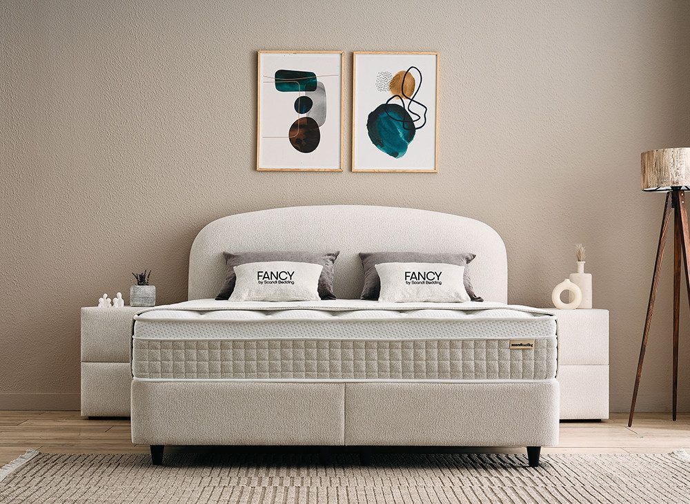 abc bedding Boxspringbett FANCY - Luxus Stauraumbett - Doppelbett 140x200 bis 180x200 cm (Funktionsbett mit Bettkasten), Voll-orthopädische Matratze - Premium Schlafkomfort