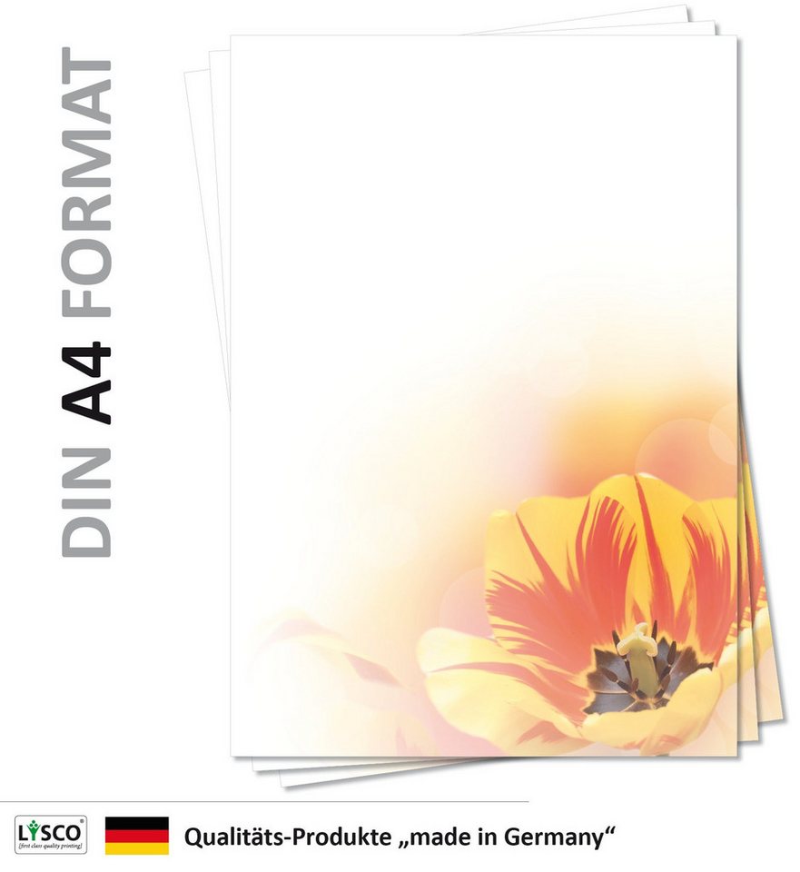 Thumbnail - LYSCO Briefpapier Motivpapier Blumenvielfalt,Blumen DIN A4, gut beschreibbar, blumige Atmosphäre, für alle Drucker geeig...