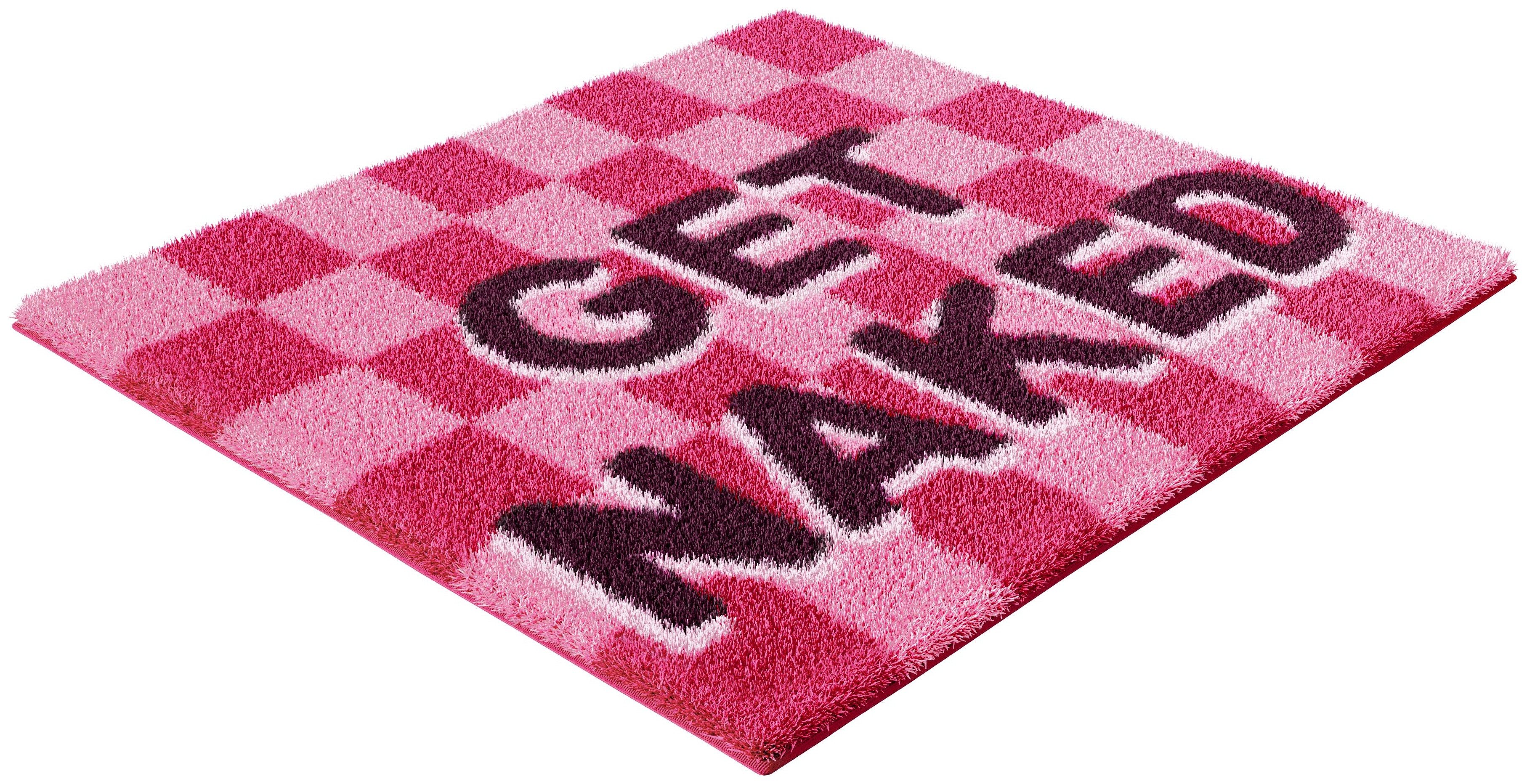 OTTO home Badematte Get Naked, modern, Badvorleger, Badezimmer Teppich, Höhe 20 mm, rutschhemmend beschichtet, schnell trocknend, Polyacryl, rechteckig, Badteppich, mit Schriftzug, 2 Varianten, rechteckig