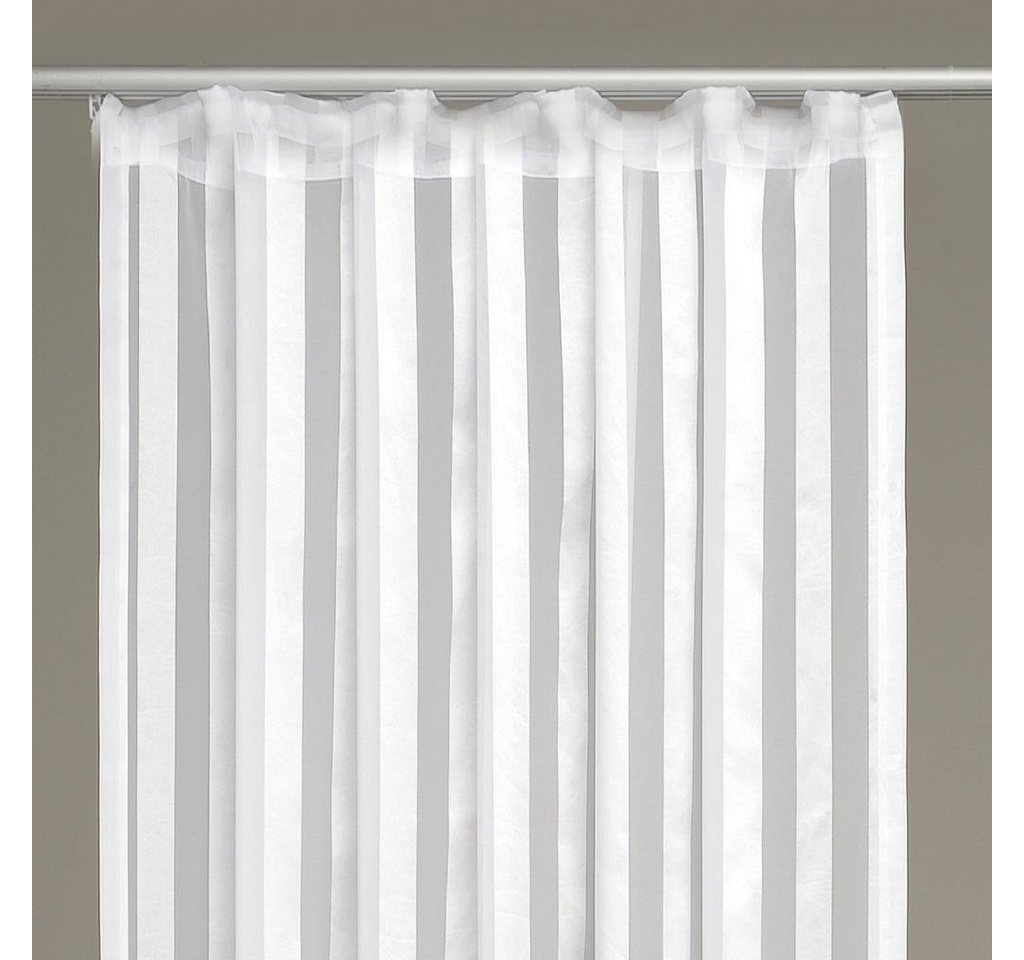 Arsvita Vorhang, Kräuselband, halbtransparent, Voile, Halbtransparenter Dekoschal mit Streifen, in vielen Größen und Farben