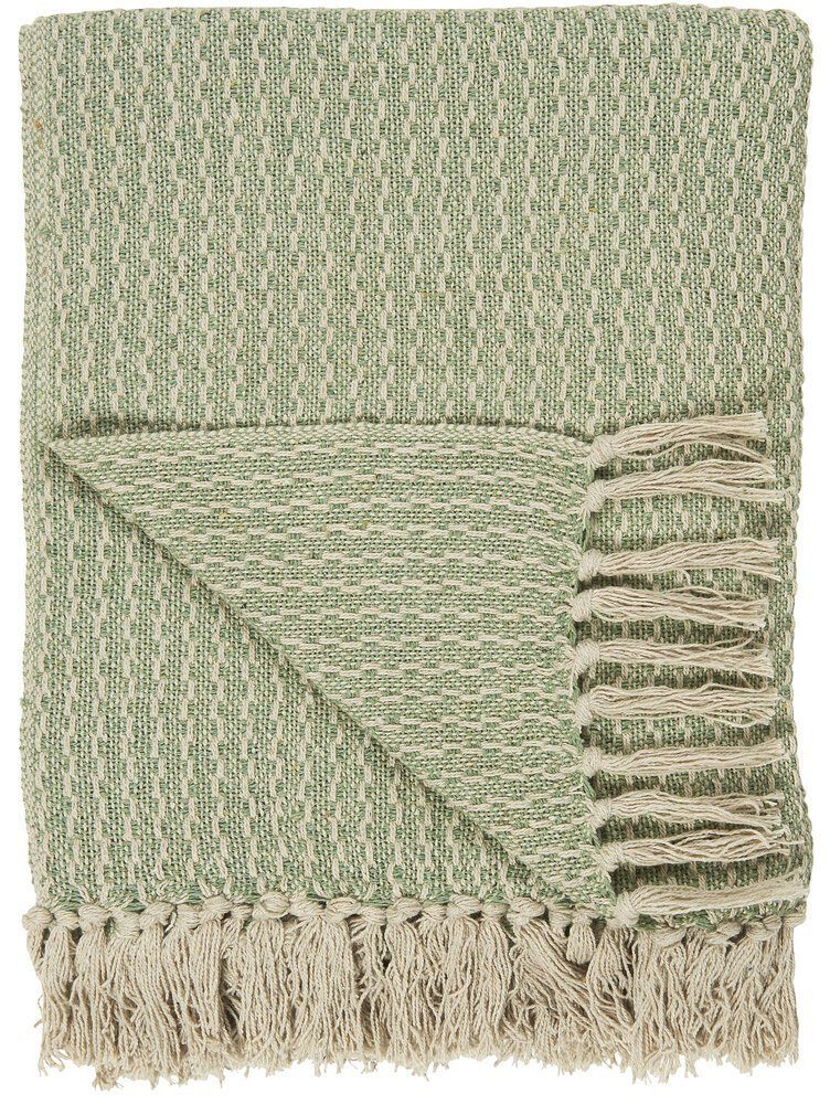 Wohndecke Plaid Muster Baumwolle, Ib Laursen grün