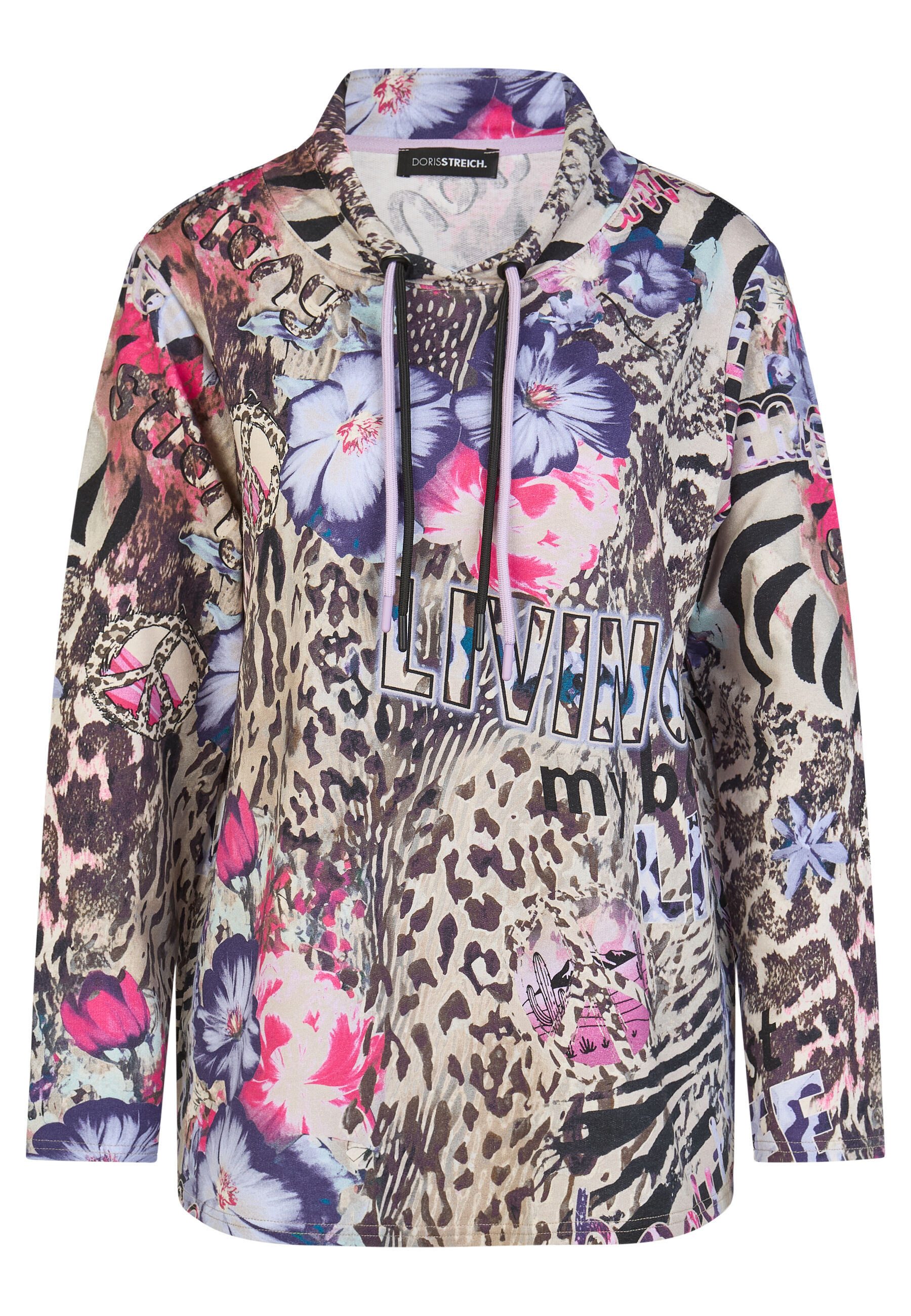 Doris Streich Sweatshirt mit Leo-Blüten-Print