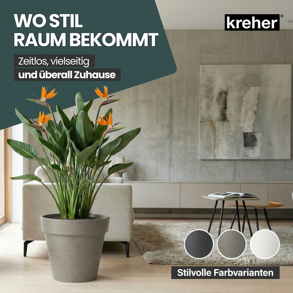 Kreher Pflanzkübel Rollbarer XXL Pflanzkübel "LIKE" Ø 58 cm in verschiedenen Farben (1 St)