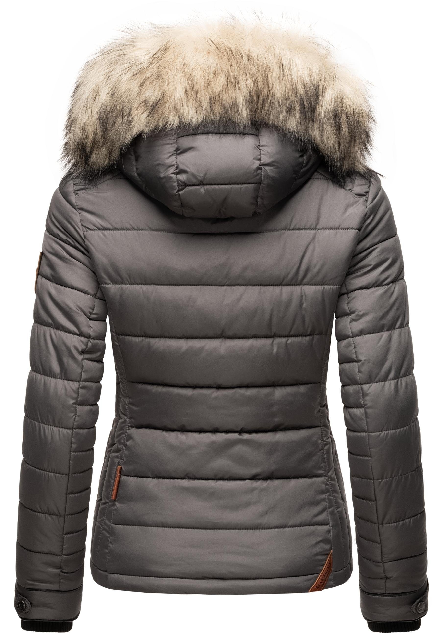 Marikoo Winterjacke Lerikaa Winter Steppjacke mit abnehmbarem Kunstfell