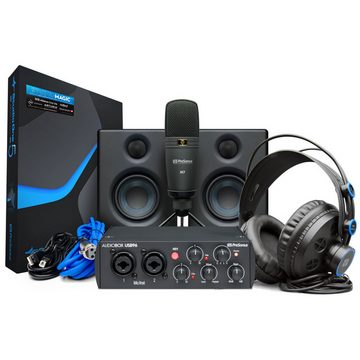 Presonus Audiobox 96 Recording-Set Digitales Aufnahmegerät (mit Mikrofon, Audiointerface, Lautsprecher, Kopfhörer und Boxenständer)