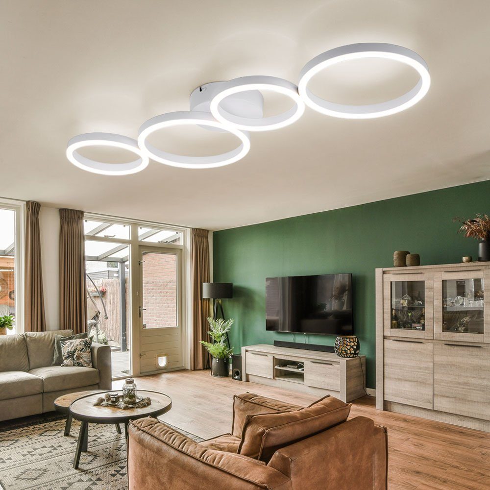 Deckenleuchte, Wohnzimmerlampe LED-Leuchtmittel Globo LED fest Warmweiß, Esszimmer verbaut, modern LED LED Deckenlampe