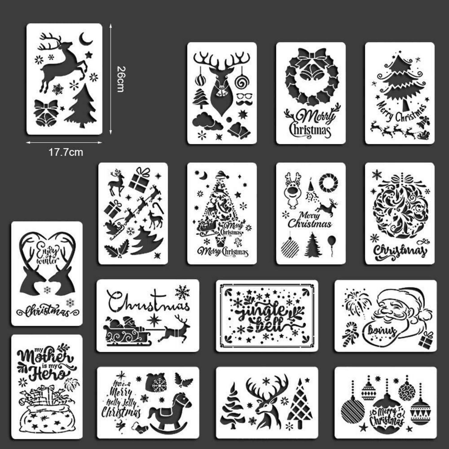 LuxusKollektion Dekohänger Schablonen Weihnachten 16 Stück Zeichenschablone günstig online kaufen