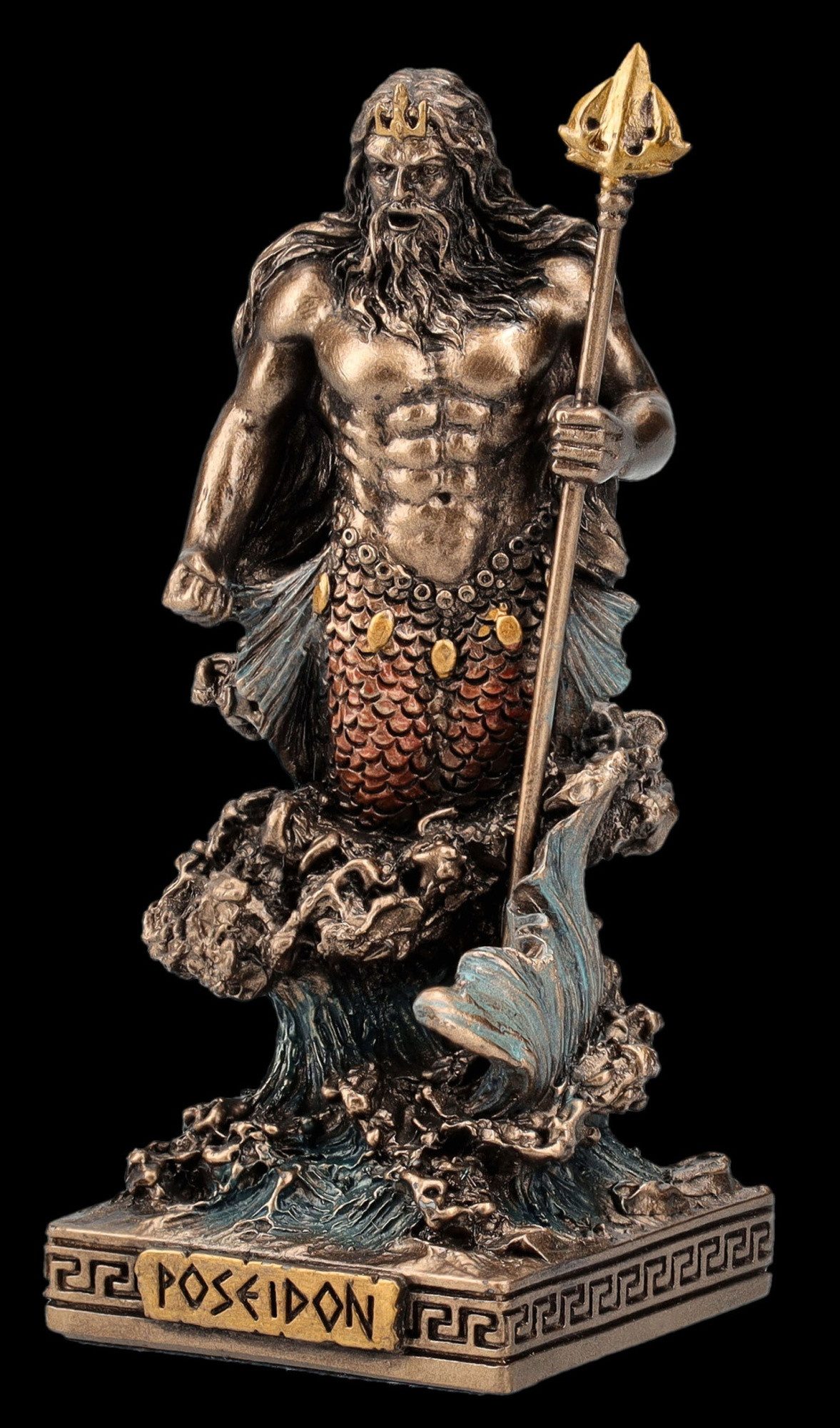 Figuren Shop GmbH Dekofigur Poseidon Figur – Griechische Gott Statue Veronese Studio 9cm Dekofigur