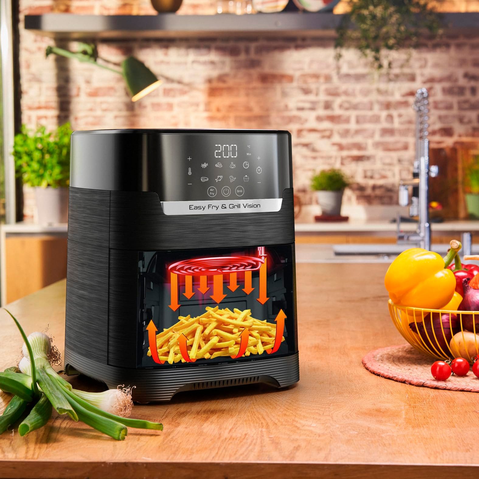 Tefal Heißluftfritteuse EY5068 Easy Fry & Grill Vision, Sichtfenster, 8 Programme, Touchscreen, energiesparend – Bild 2 von 5