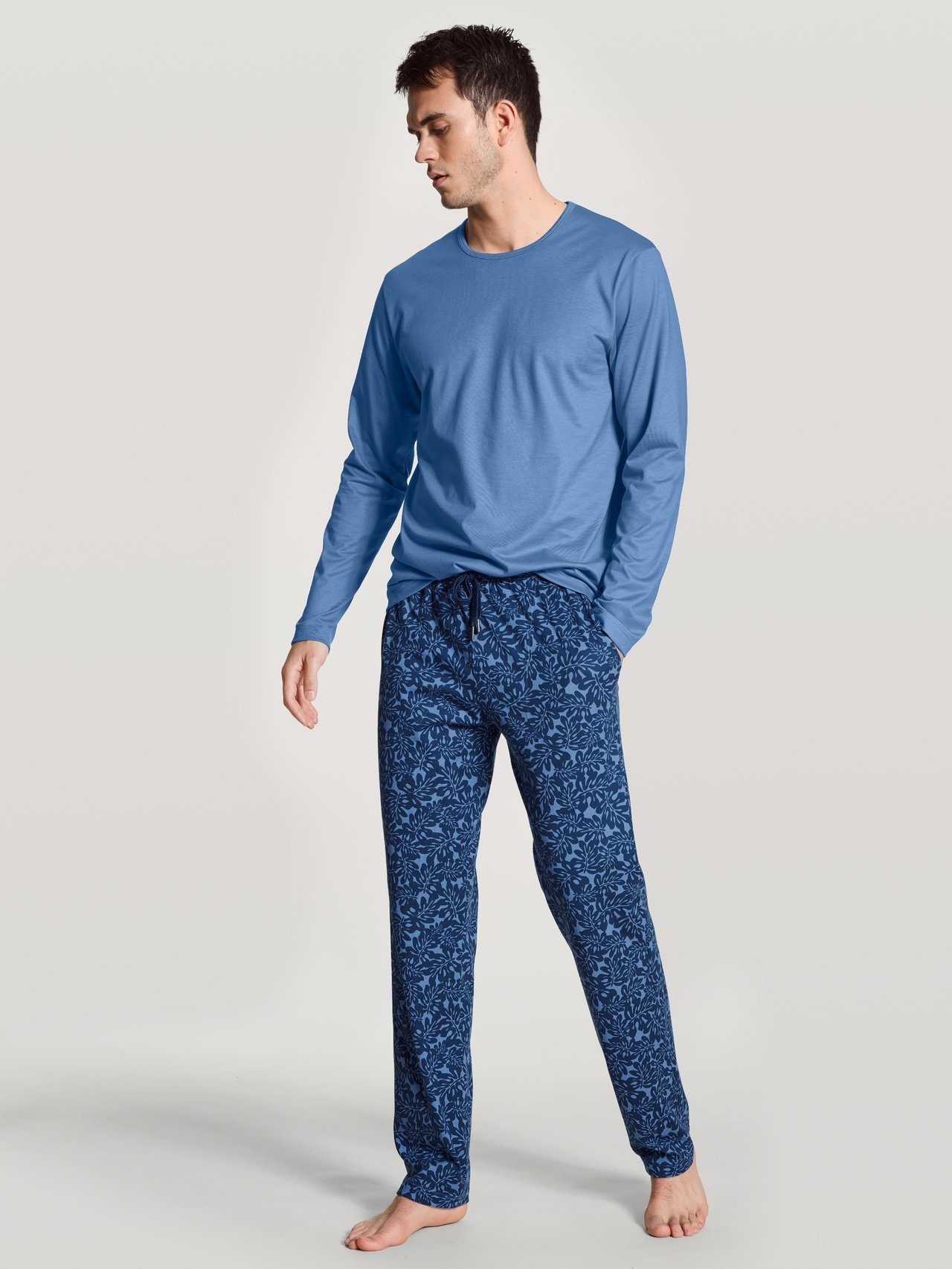 CALIDA Pyjama »Calida Herrenpyjama Langarm blau 40962« (1 Stück) aus reiner  Baumwolle online kaufen | OTTO