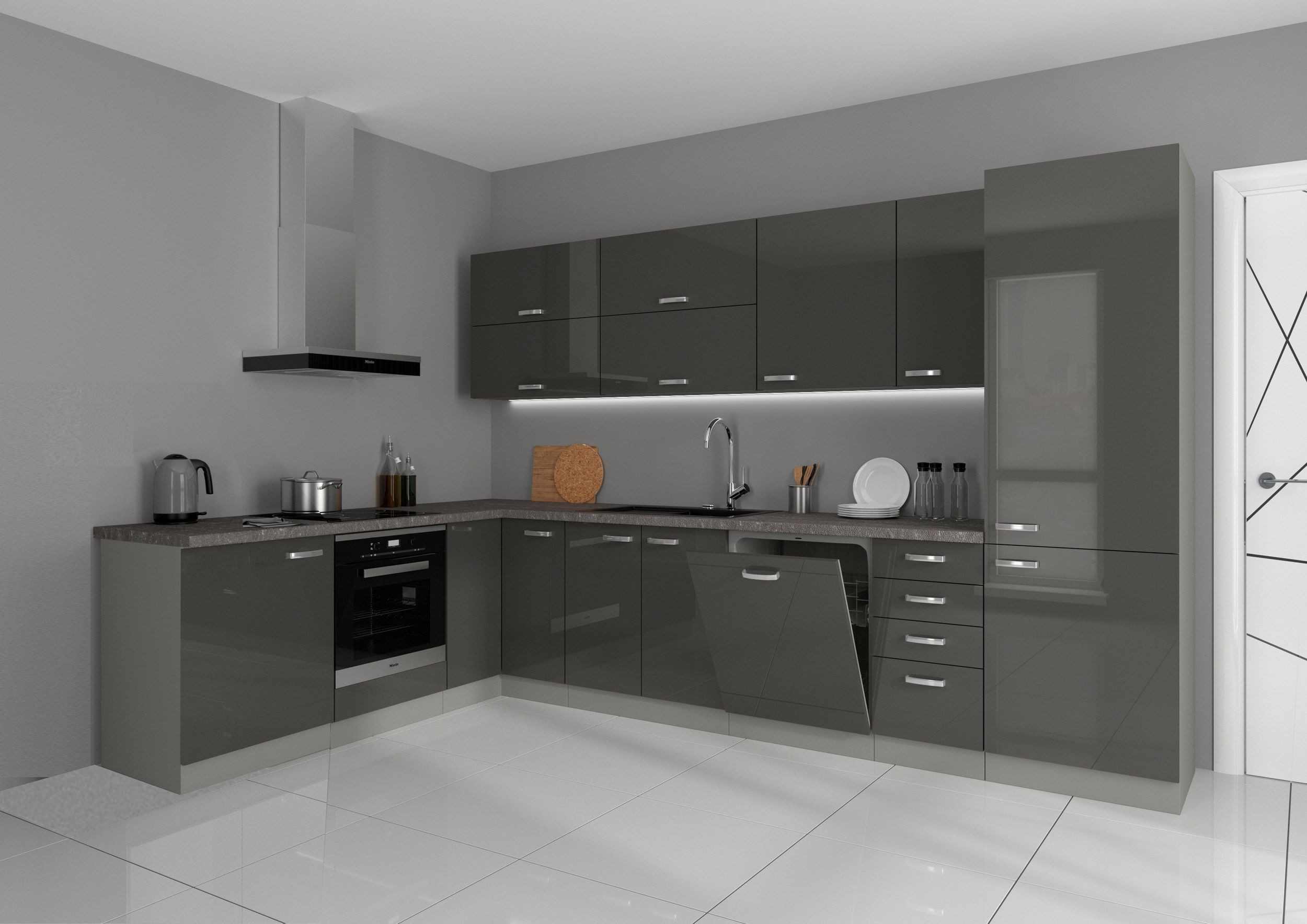 Küchen-Preisbombe Winkelküche Bianca Ecke II 210x330 cm Küche Küchenzeile E günstig online kaufen