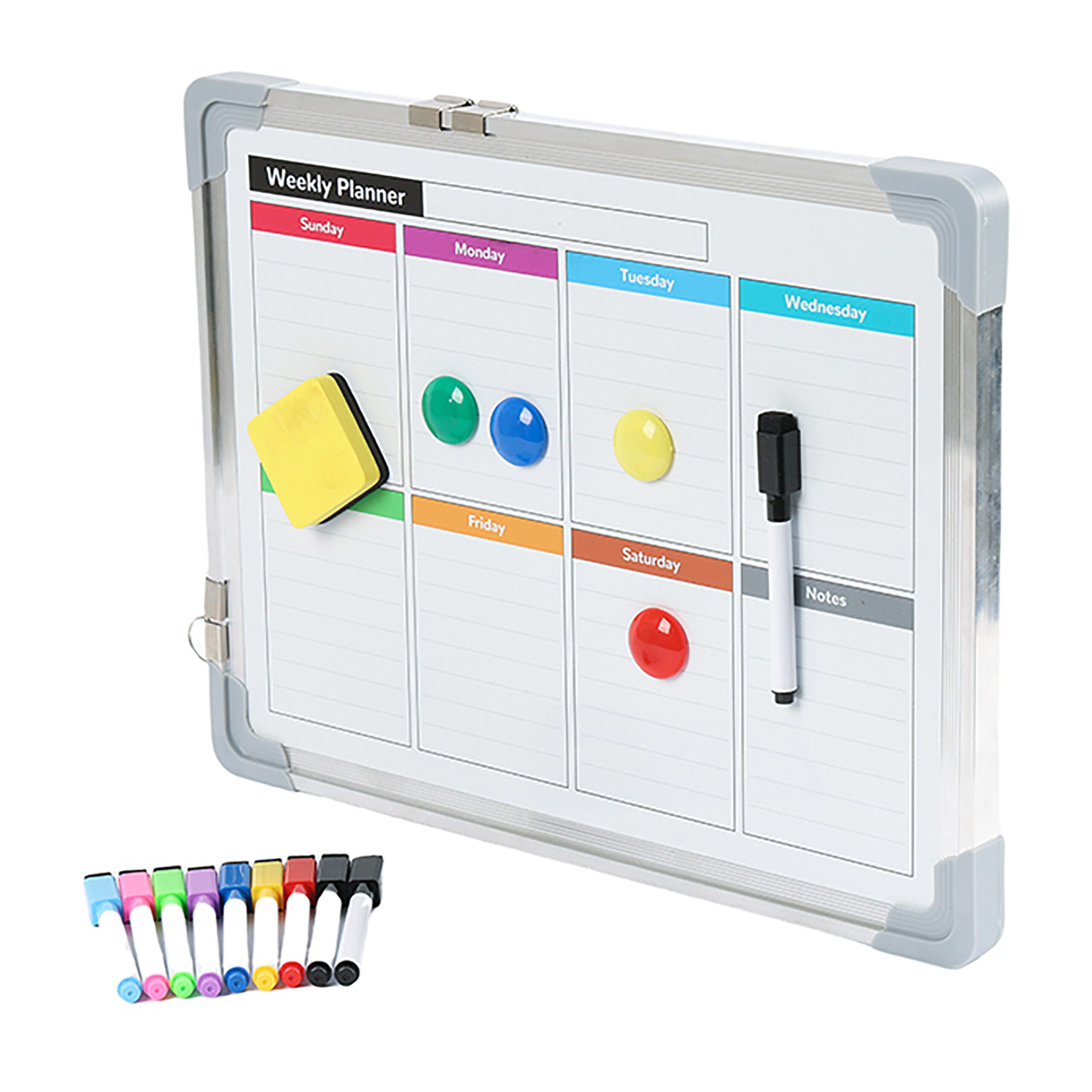 relaxdays Memoboard Whiteboard mit Zubehör, Beidseitig magnetisch
