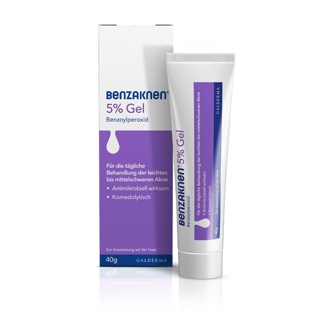 BENZAKNEN Tagescreme 10% Gel, 15g, Mittel gegen Pickel und Mitesser bei schwerer Akne Befreit Poren und reduziert Talg & Entzündungen, Mit BPO (Benzoylperoxid), Dermatologisch getestet