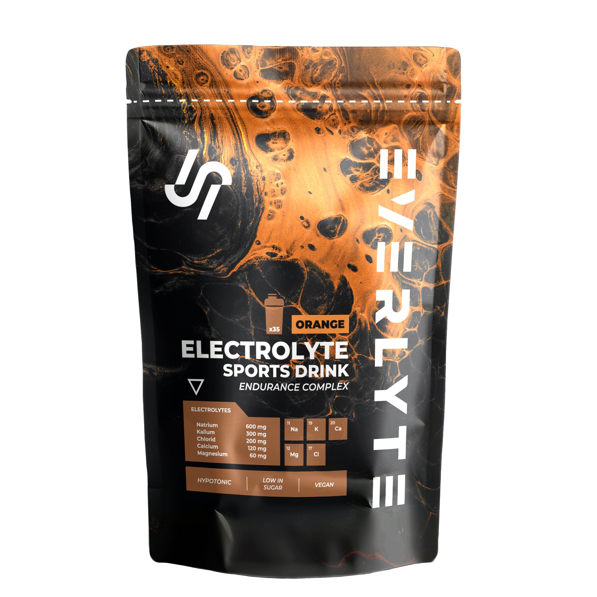 Premium Elektrolyte Pulver Vegan Zuckerarm Orange Hydration Pulver