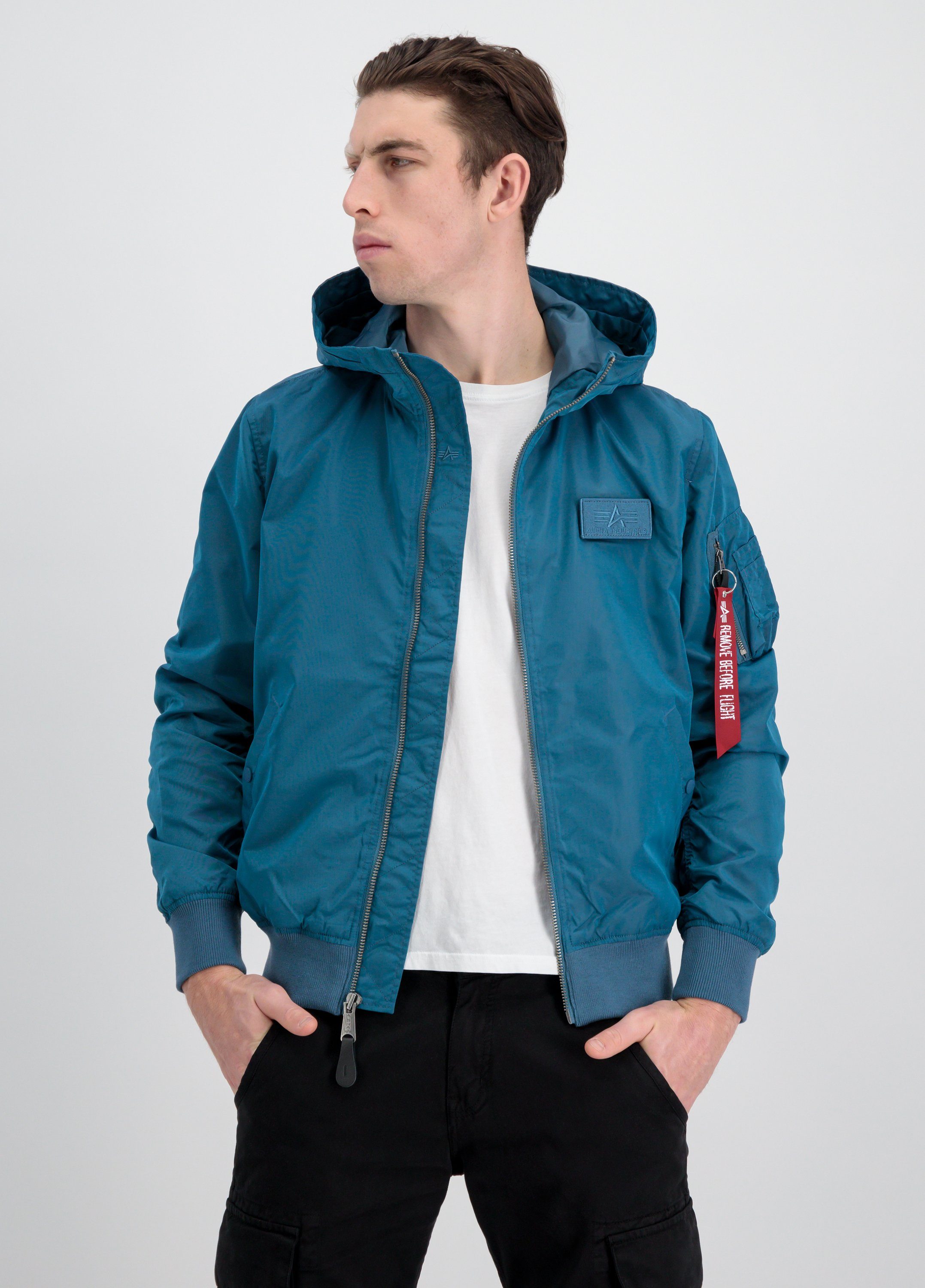 Industries - Alpha MA-1 & Flight Alpha Hooded LW Bomberjacke Industries Bomber Men vintage marine Jackets