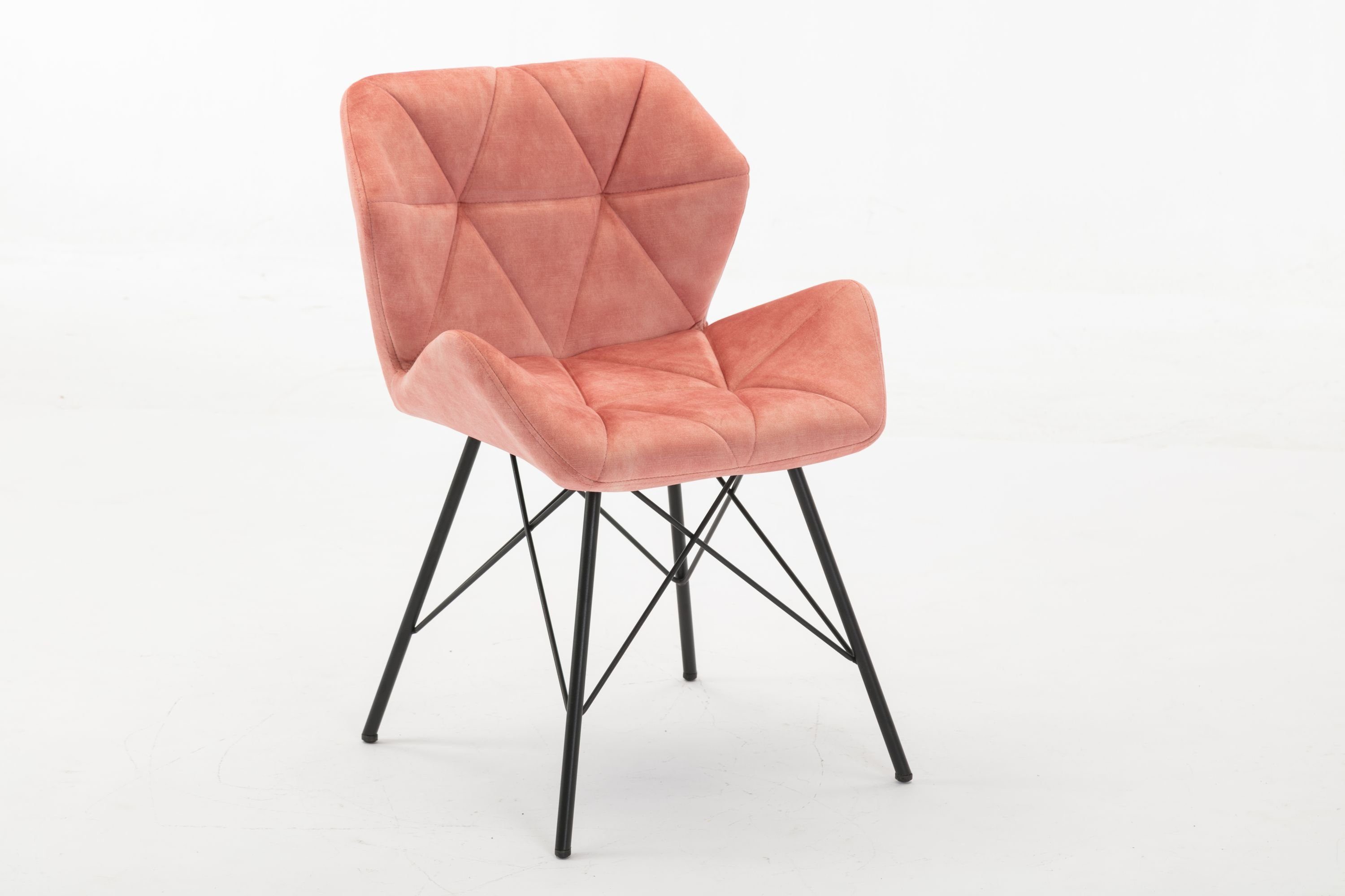 Duhome Esszimmerstuhl, 2er Set Stuhl Esszimmerstuhl Samtstoff Vintage Design Küchenstuhl Metallbeine Rosa | Stühle