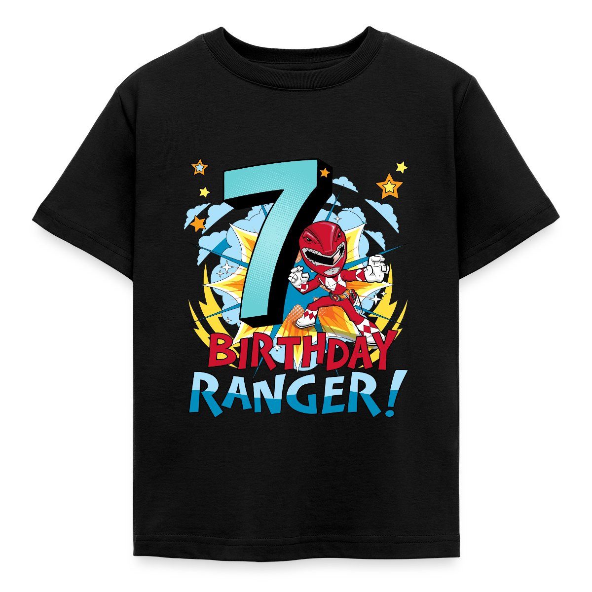 Spreadshirt T-Shirt Power Rangers Geburtstag 7. Jahre Kinder T-Shirt (1-tlg)