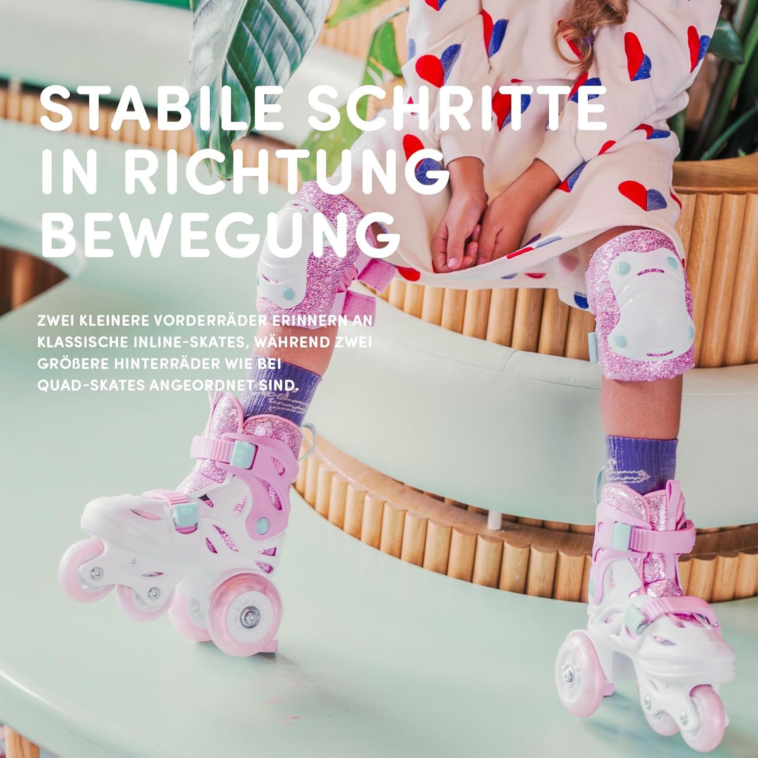 Cariboo Rollschuhe Kinder-Inliner CARIBOO BALLERINA Inline skates verstellbar LED