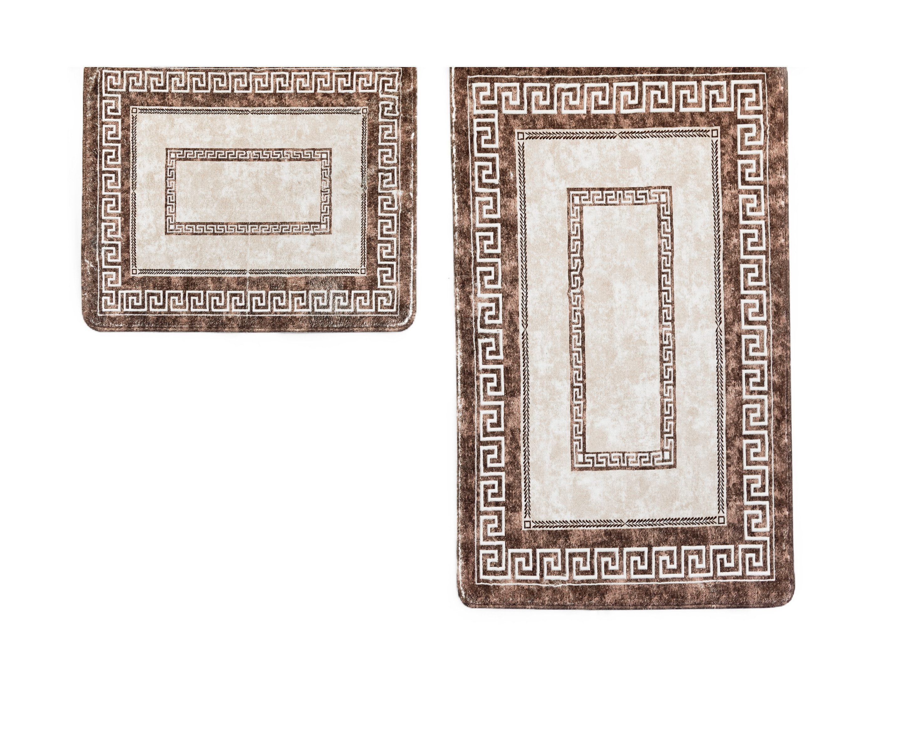 Almina Badematte Exclusive 2 Teiliges Bademattenset mit Muster Rutschfest