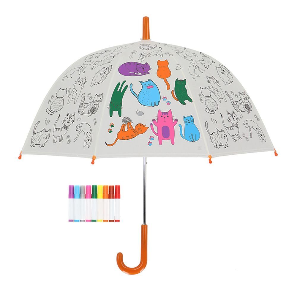 Rivanto Stockregenschirm, Kinder Regenschirm Ø 70,5 zum selbst Ausmalen