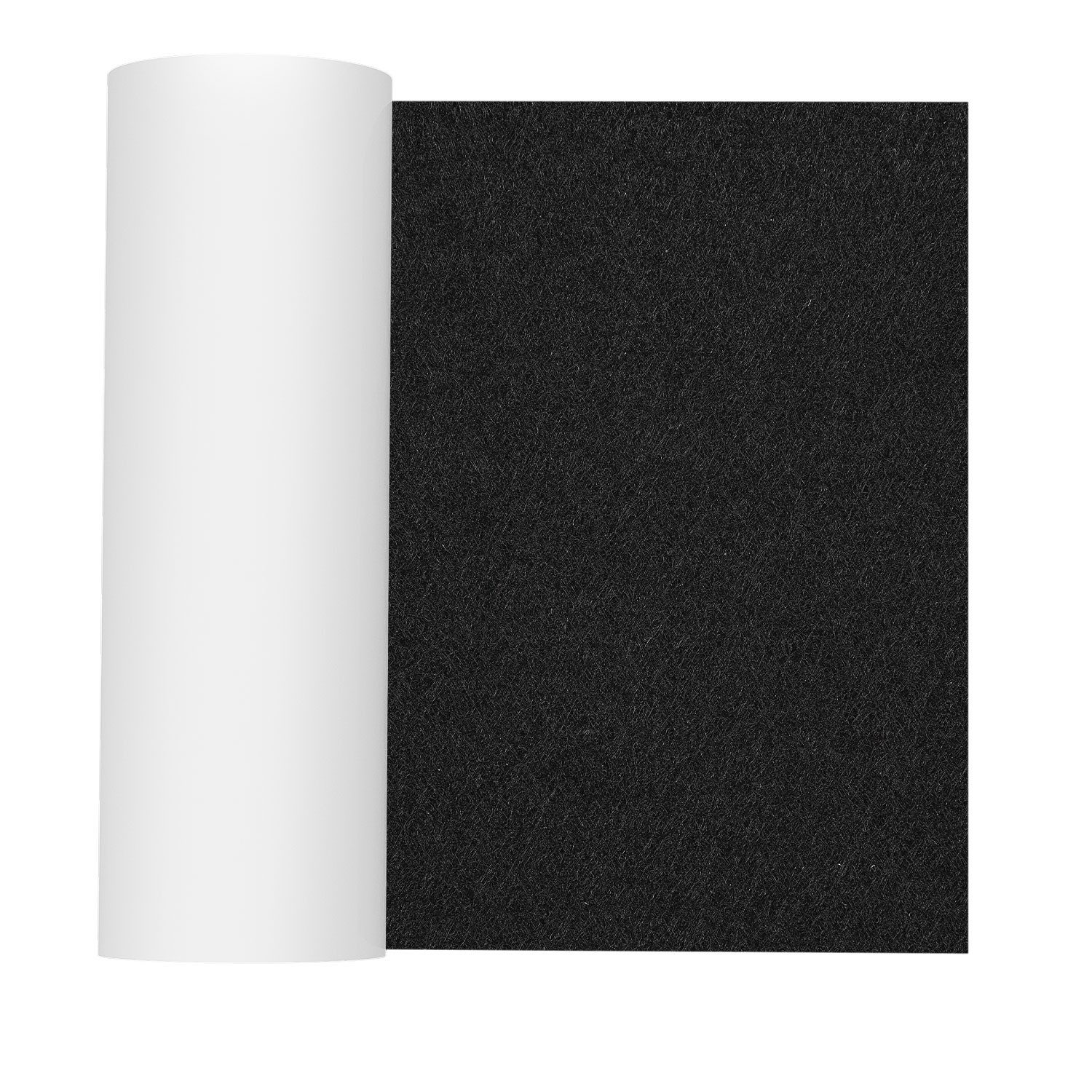 Clanmacy Möbelfuß Filz selbstklebend 50x150cm, Filzgleiter Selbstklebend Schwarz