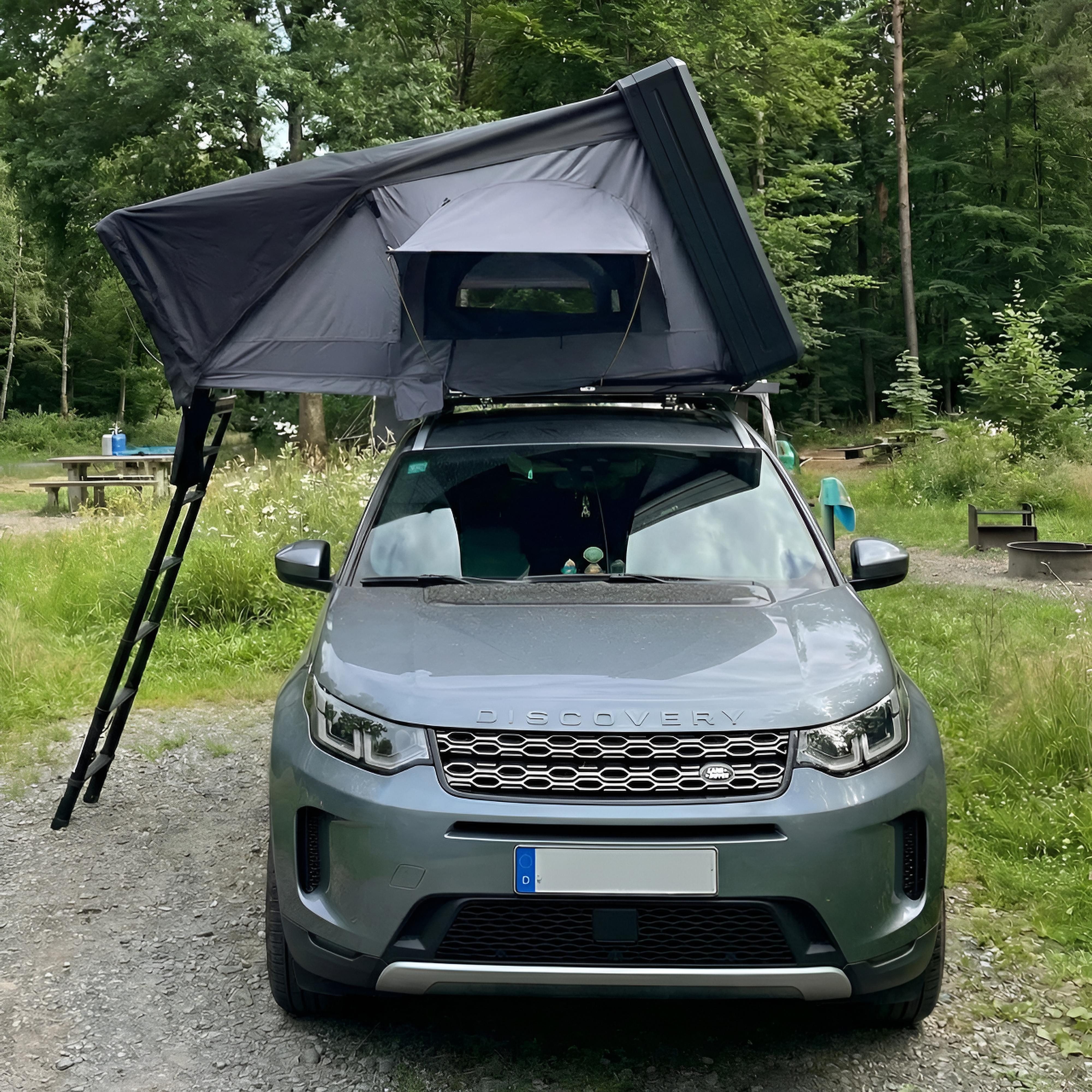 TZIpower Dachzelt Dachzelt Autodachzelt Aluminium Case 2 Größen 5 Personen Schwarz LED, Personen: 5