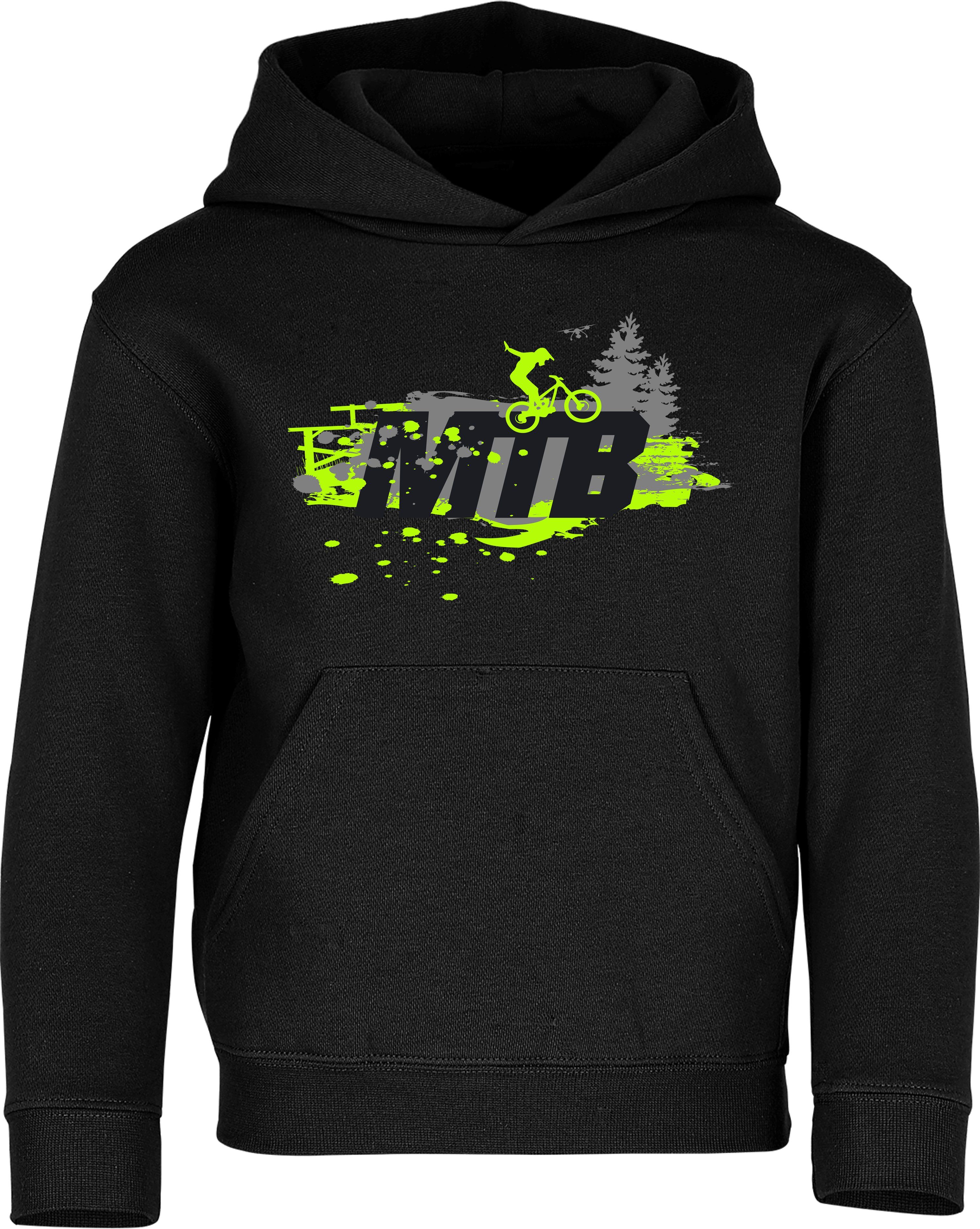 Baddery Kapuzenpullover Kinder Hoodie: "MTB" - Mountain-Bike - Fahrrad, hochwertiger Siebdruck