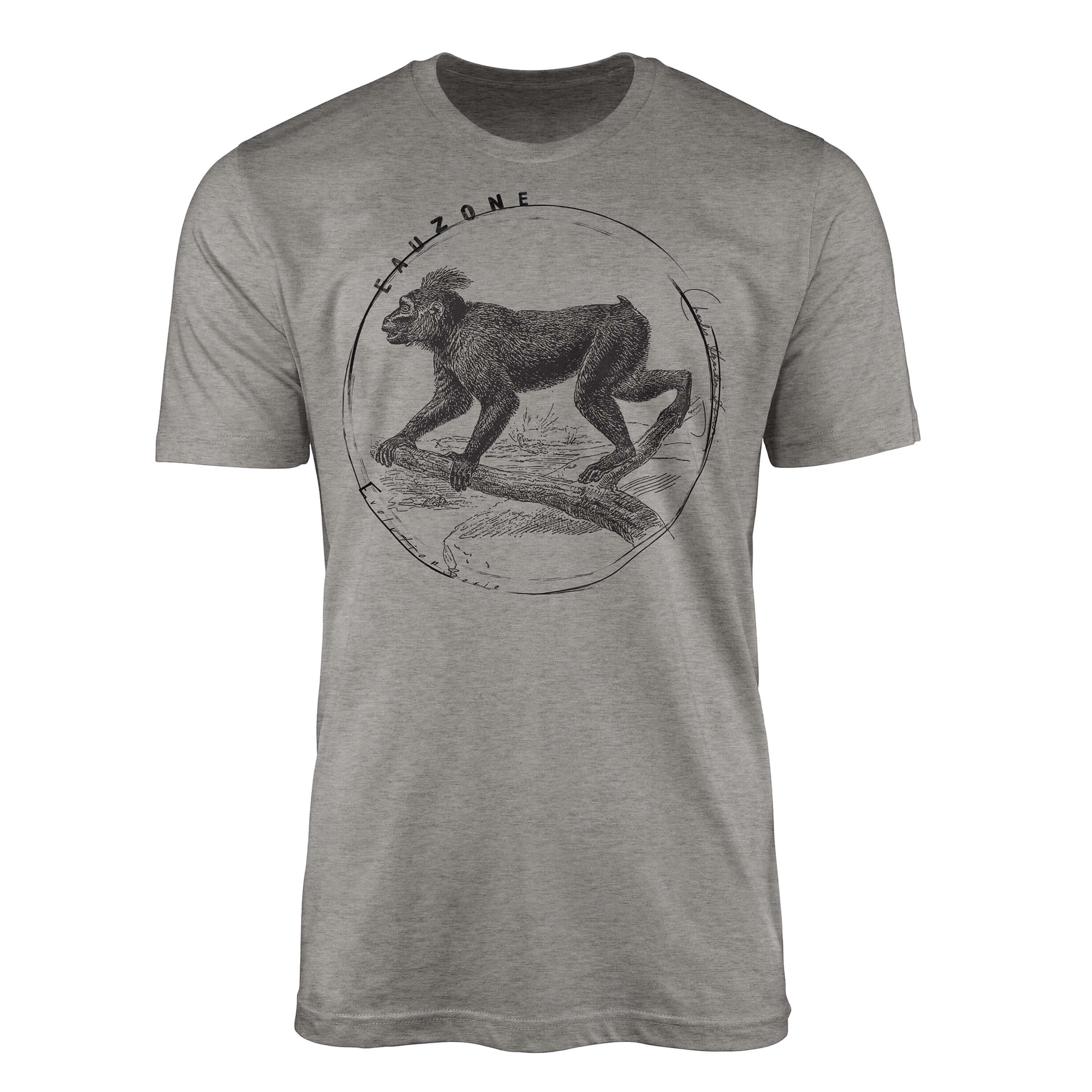 Sinus Art T-Shirt Herren Evolution T-Shirt Makake Ash
