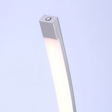 SellTec Stehlampe LED Stehleuchte Stehlampe Bella, dimmbar über Touchdimmer, 1xLED/ 10.8 Watt, warmweiß, Bogenlampe, dimmbar platzsparend gebogen